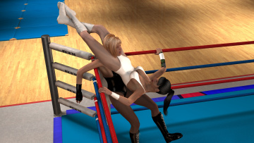 Картинка реслинг 3д+графика people+ люди девушки ринг бои