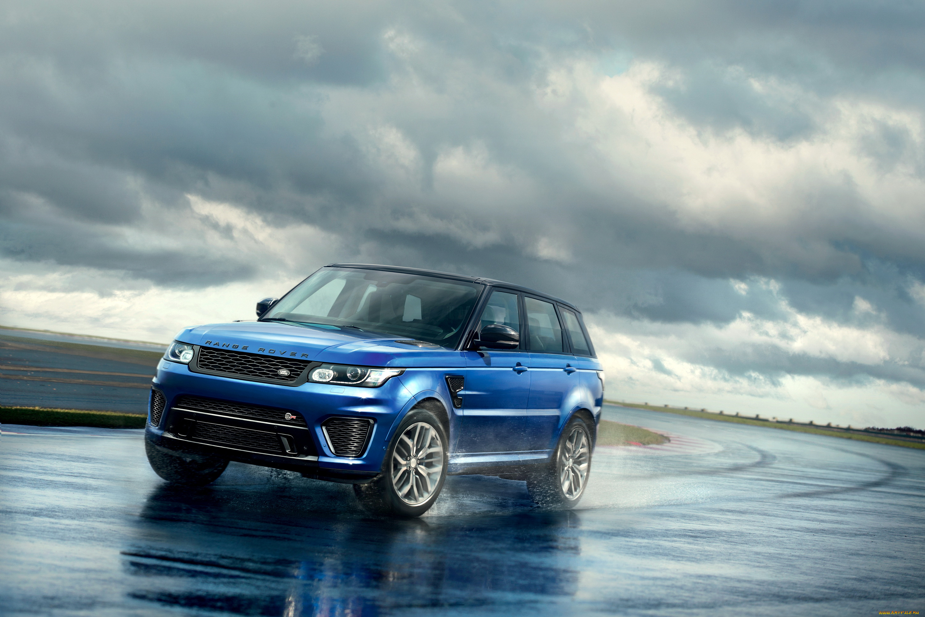 2015, land, rover, range, rover, sport, svr, автомобили, range, rover, дорога, голубой, land, rover, range