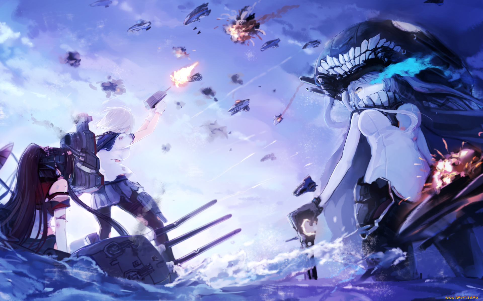 аниме, kantai, collection, kancolle, kantai, collection, hamakaze, yamato, magicxiang, wo-class, aircraft, carrier