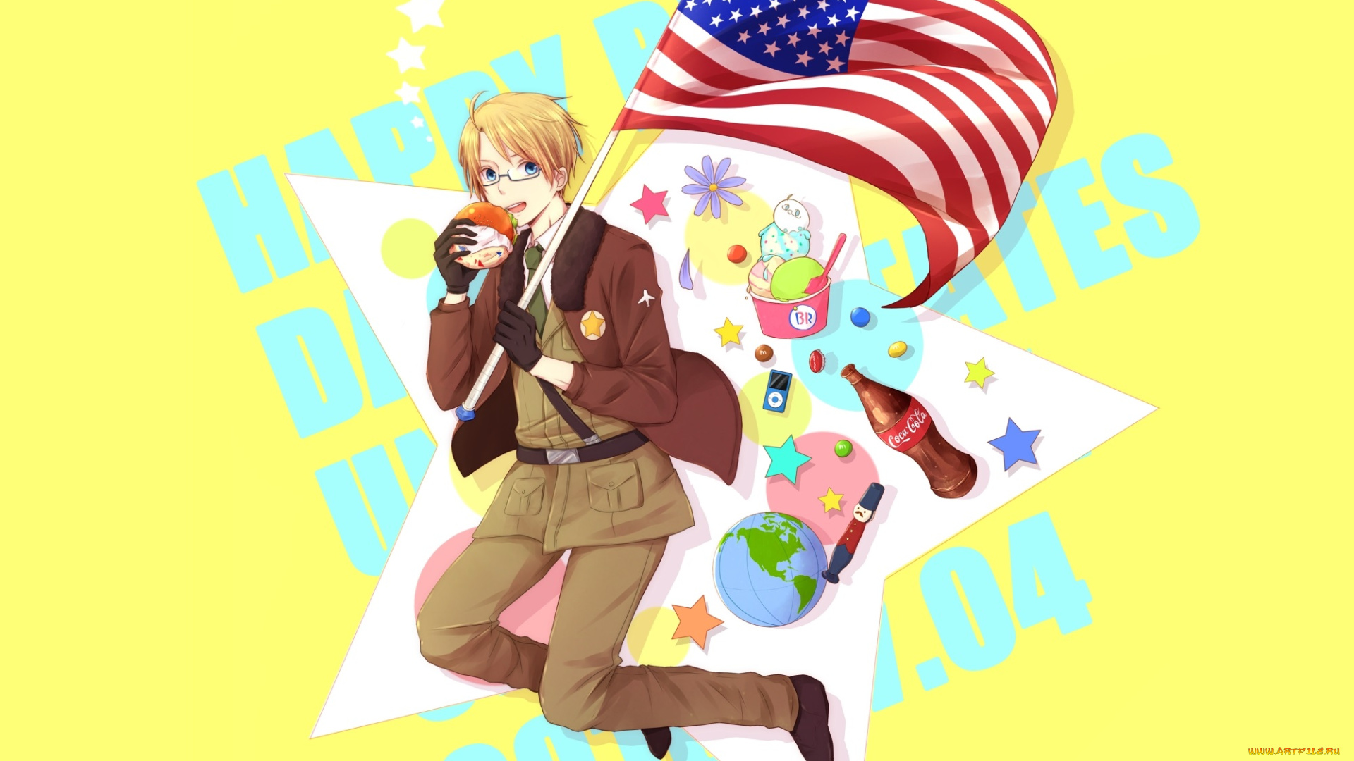 аниме, hetalia, , axis, powers, united, states