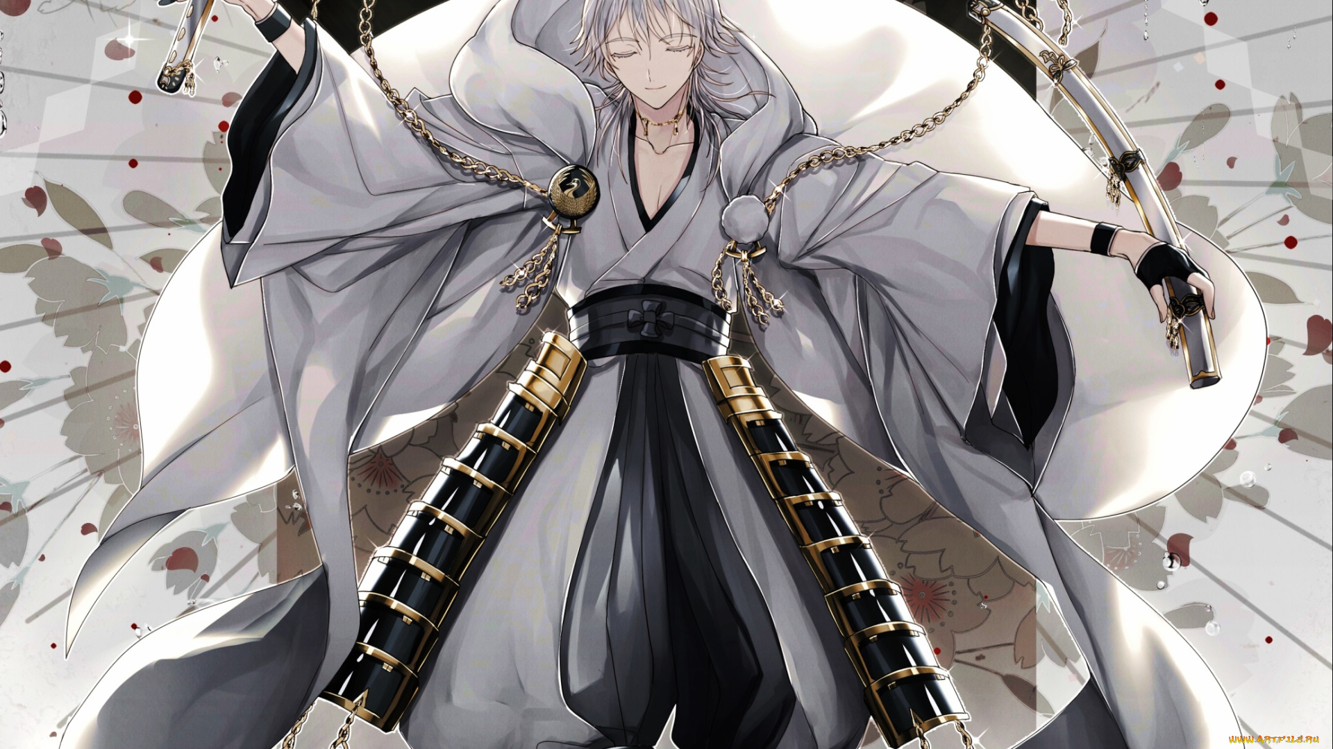 аниме, touken, ranbu, tsurumaru, kuninaga