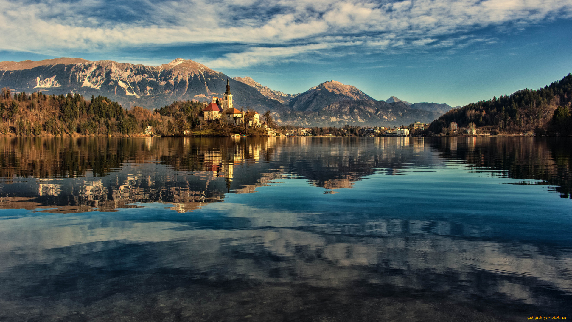 lake, bled, , slovenia, города, -, пейзажи, озеро