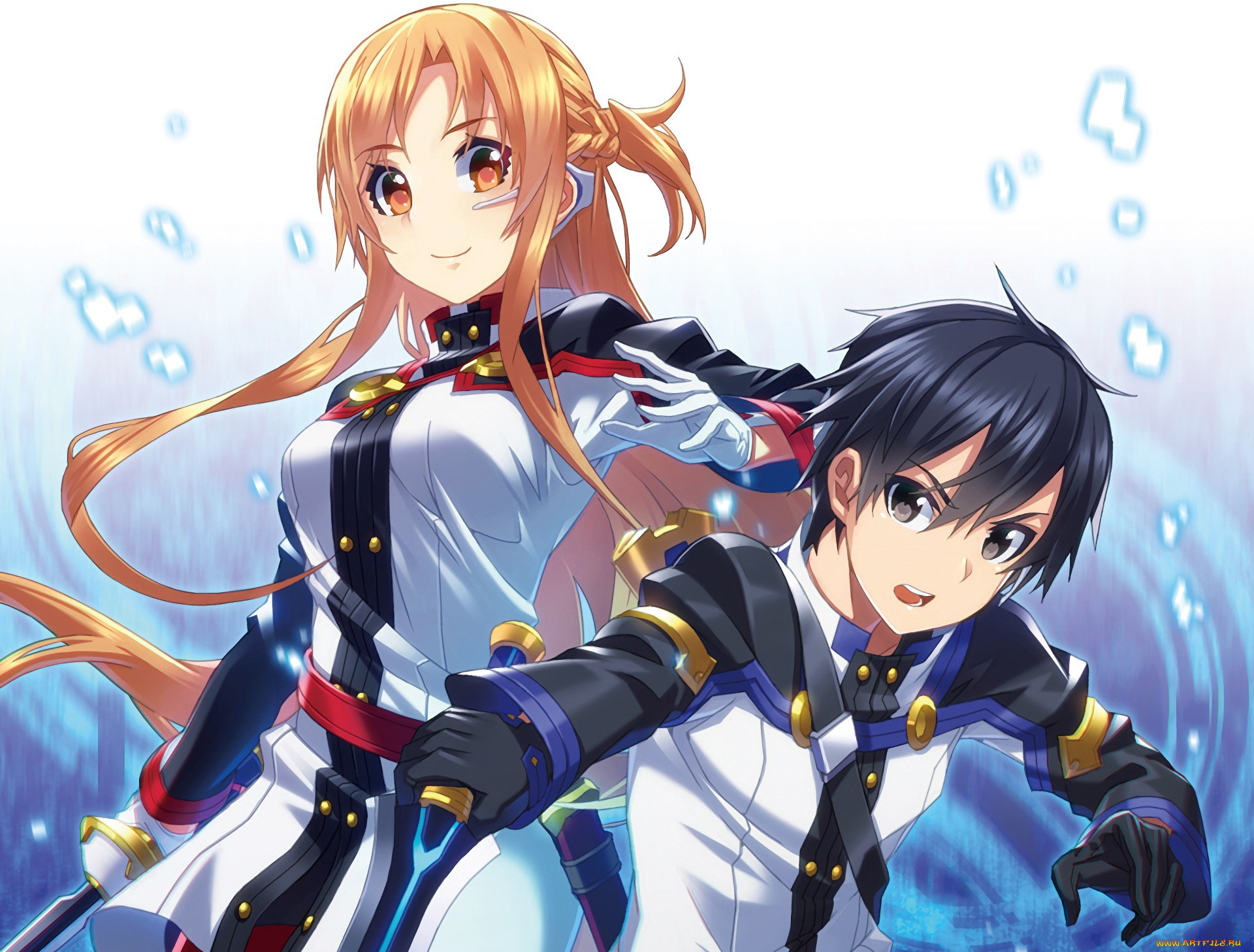 аниме, sword, art, online, kirito, asuna