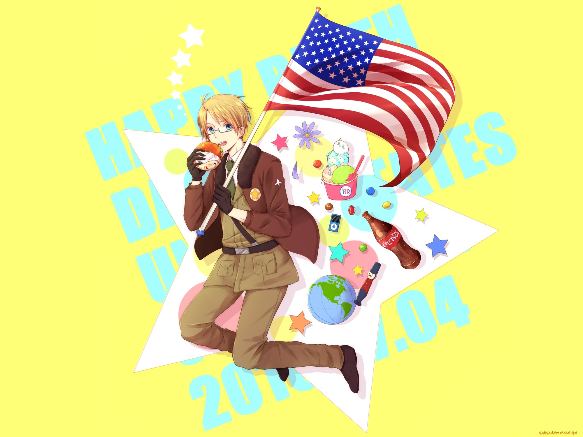 аниме, hetalia, , axis, powers, united, states