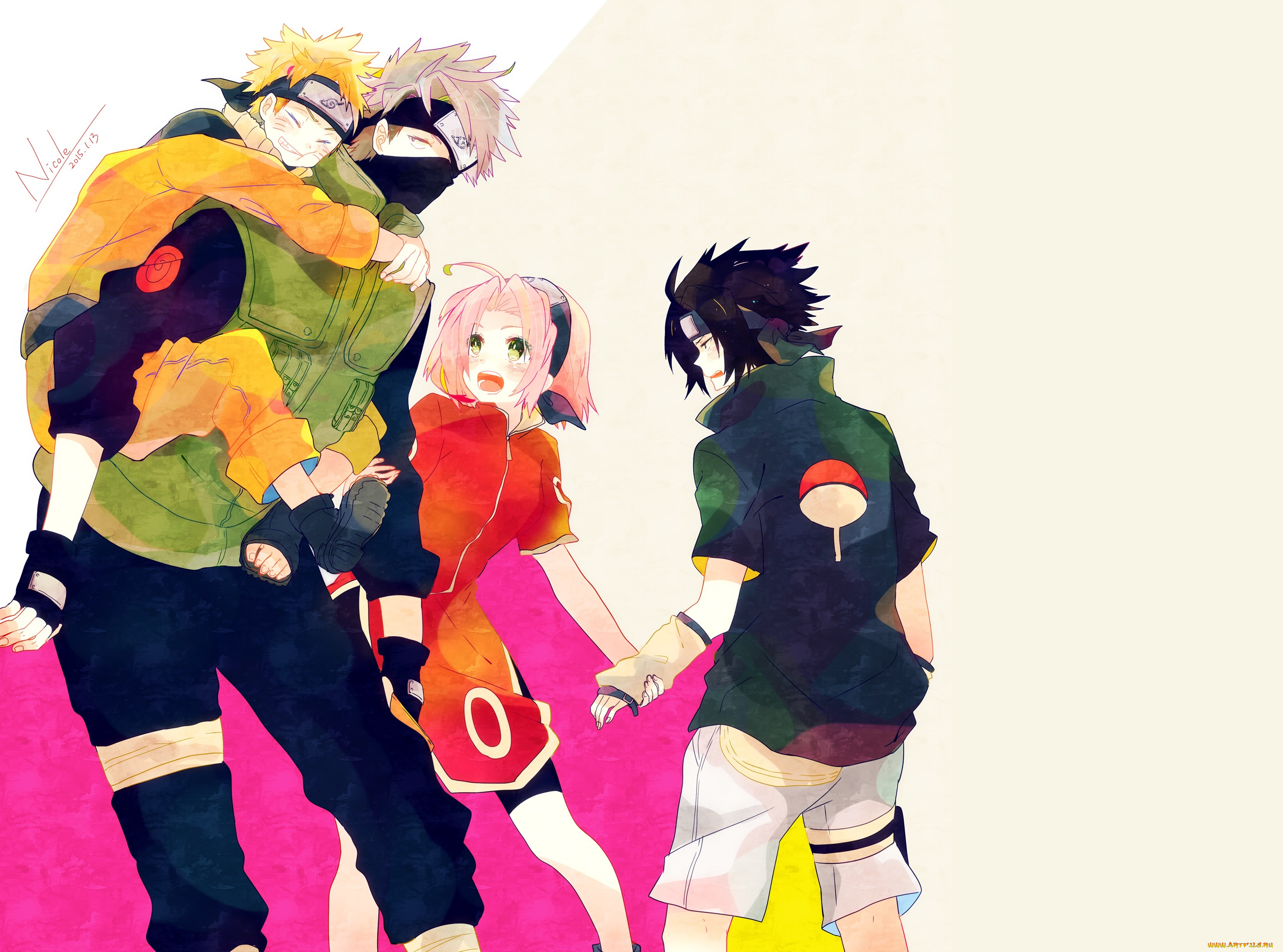 аниме, naruto, team, 7