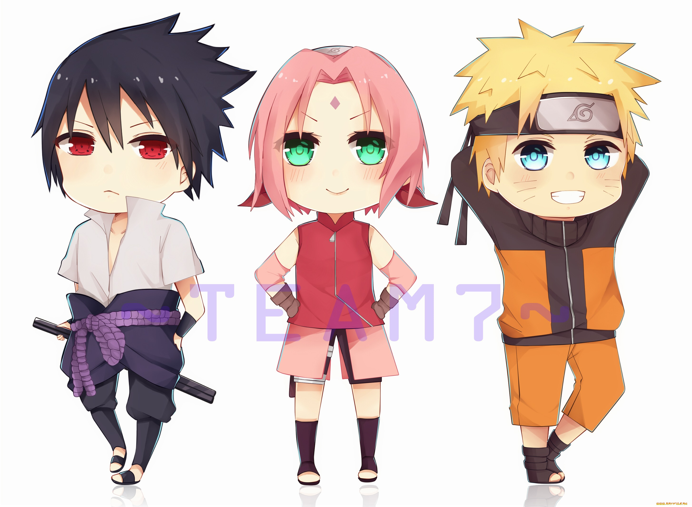 аниме, naruto, team, 7