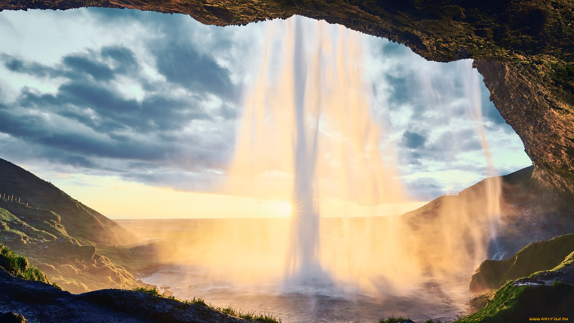 природа, водопады, водопад, сельяландсфосс, исландия