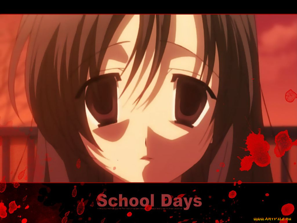 аниме, school, days