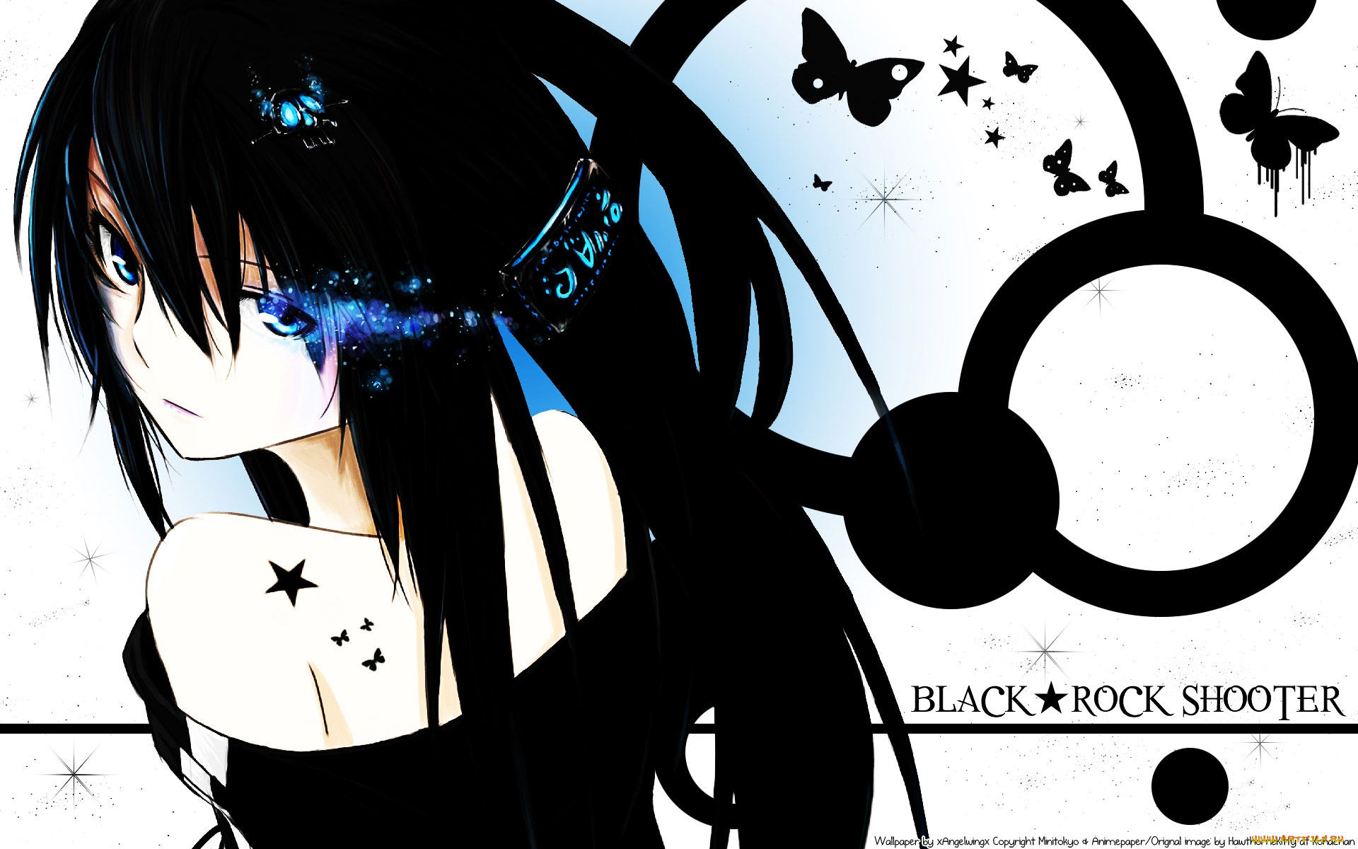 аниме, black, rock, shooter