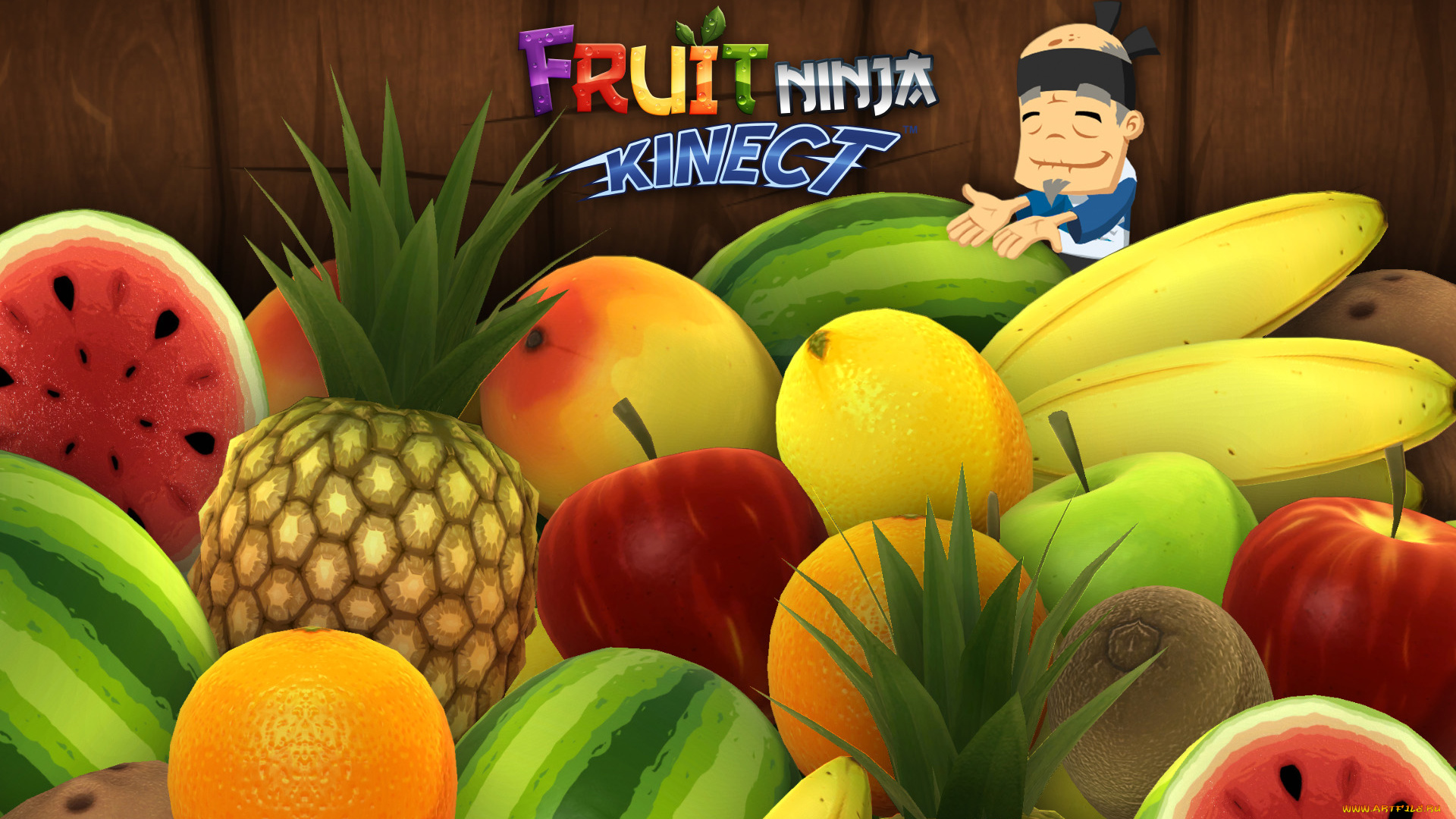 fruit, ninja, видео, игры, ~~~другое~~~, нинзя, старик, фрукты