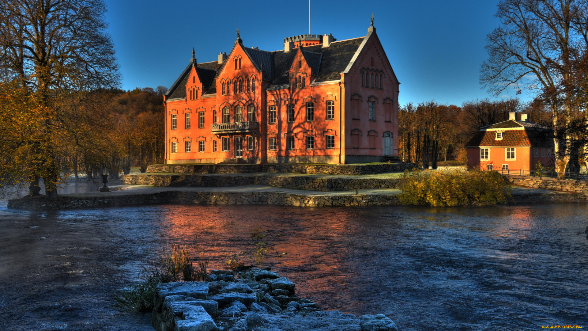 gаsevadsholms, замок, швеция, города, дворцы, замки, крепости, парк, река