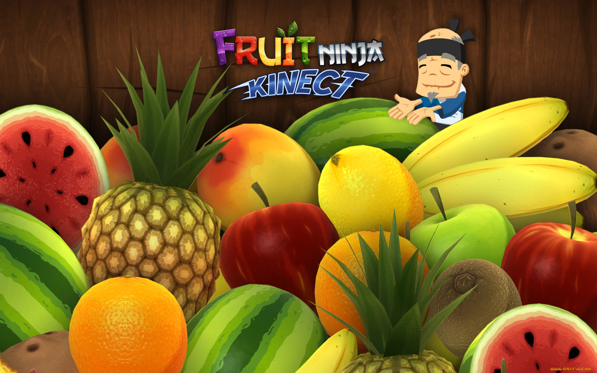 fruit, ninja, видео, игры, ~~~другое~~~, нинзя, старик, фрукты