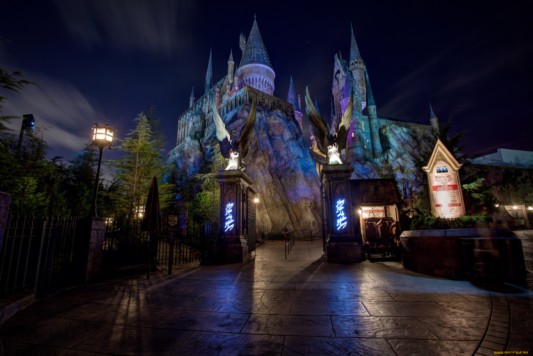 the, wizarding, world, of, harry, potter, , universal, orlando, resort, города, -, дворцы, , замки, , крепости, огни, сша, парки, дизайн, hdr, ночь, замок