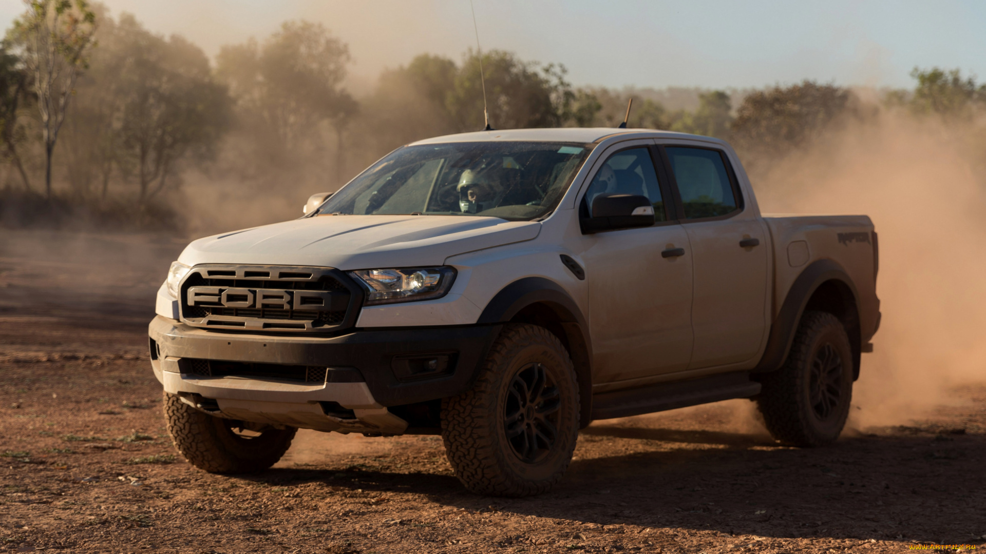 2019, ford, ranger, raptor, автомобили, ford, форд, американские, белый, пустыня, американский, пикап, вид, спереди