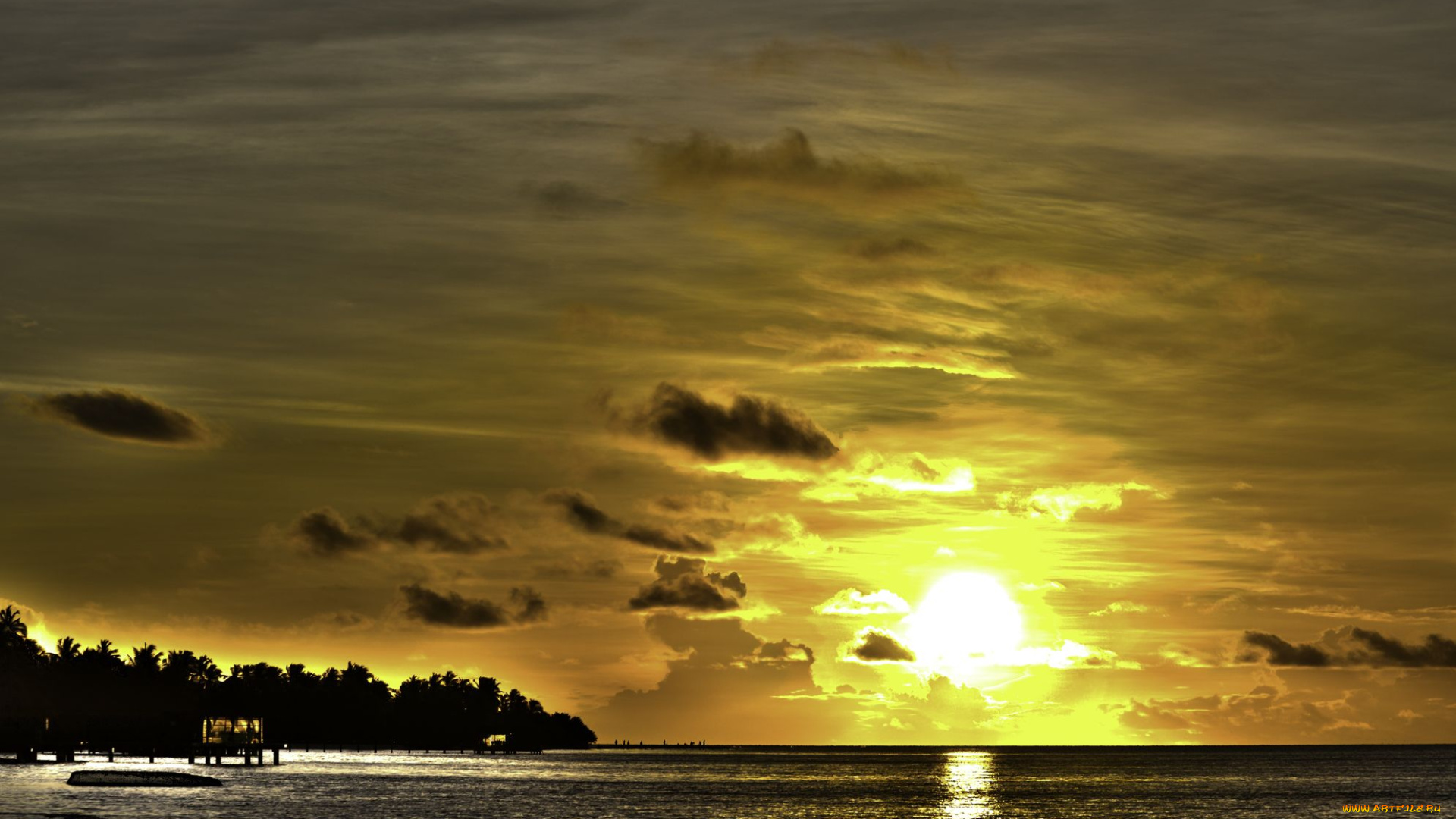kuramathi, island, природа, восходы, закаты, sunset