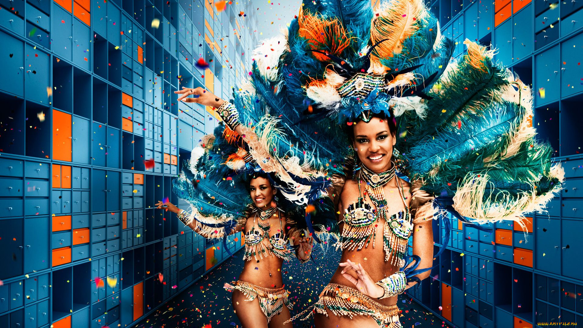 разное, маски, карнавальные, костюмы, перья, бразильский, карнавал