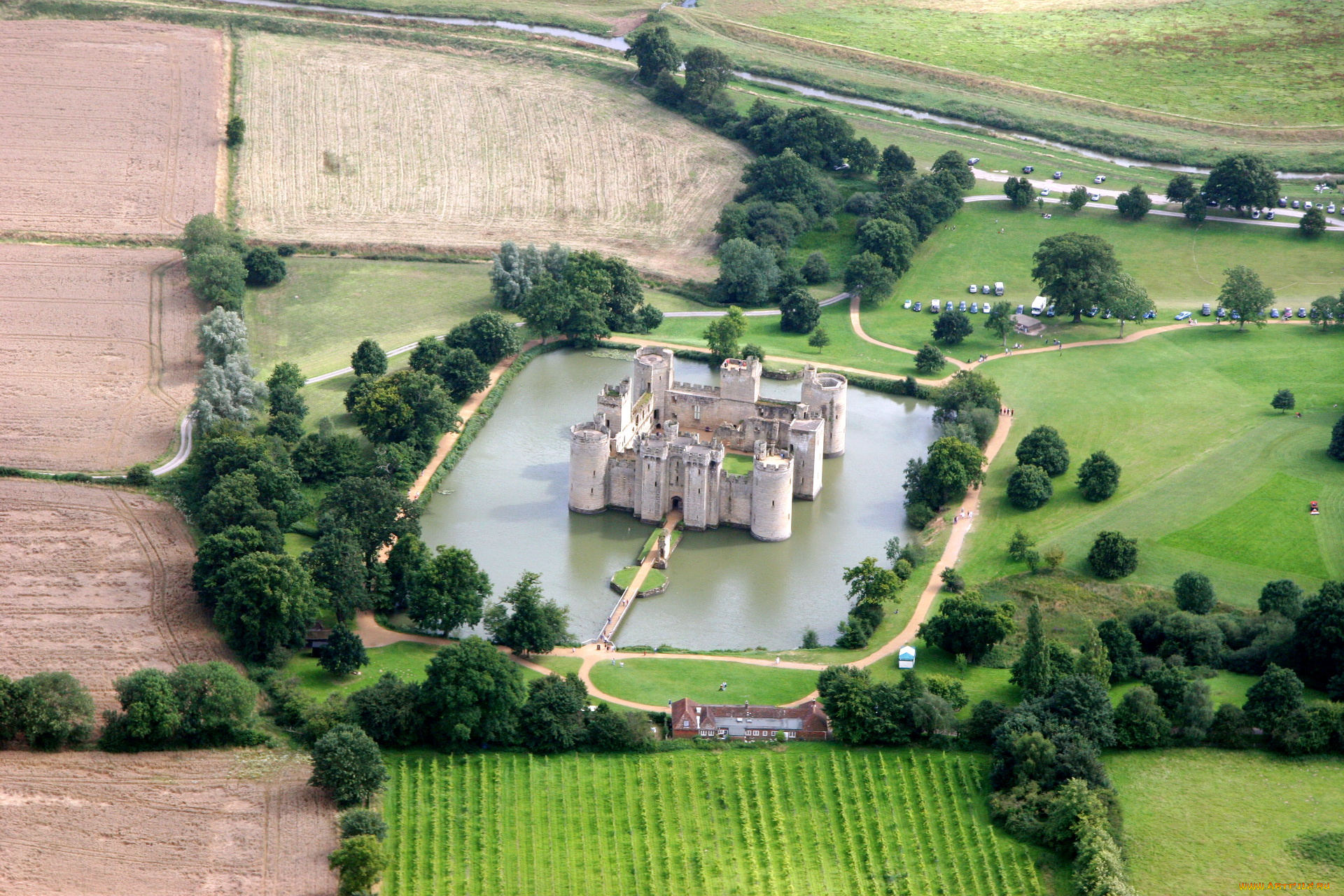 города, дворцы, замки, крепости, bodiam, castle, east, sussex, scotland