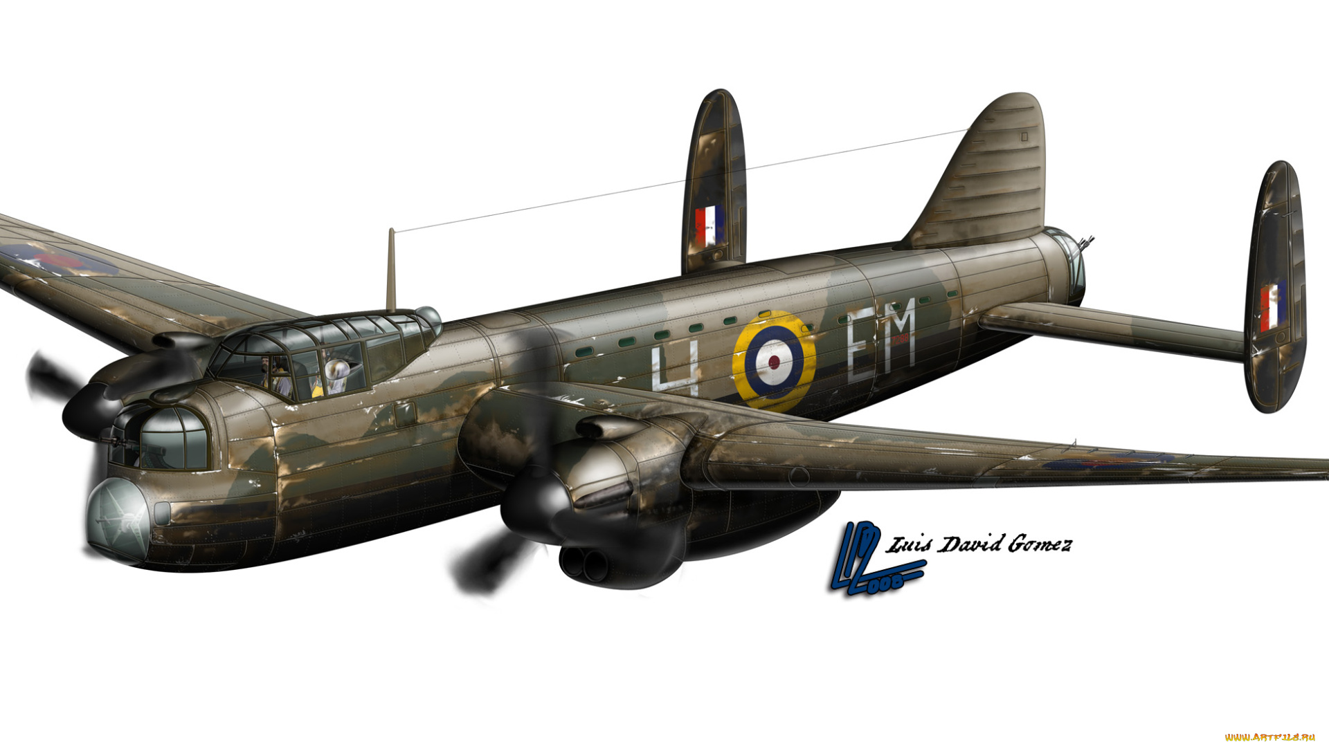avro, 679, manchester, авиация, 3д, рисованые, graphic, исторический, бомбардировщик
