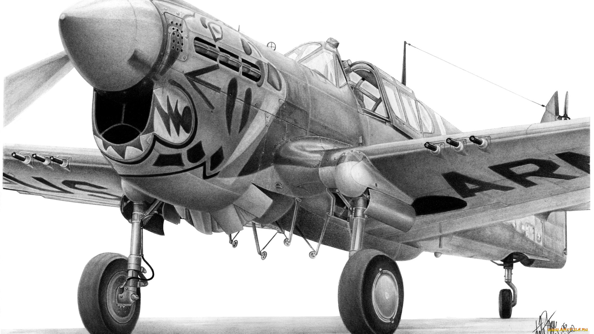 curtiss, 40, warhawk, авиация, 3д, рисованые, graphic, шасси, кабина, истребитель