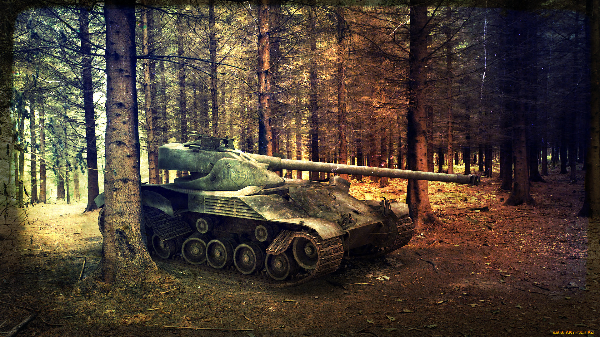 world, of, tanks, видео, игры, мир, танков, лес, стволы, самоходная, установка