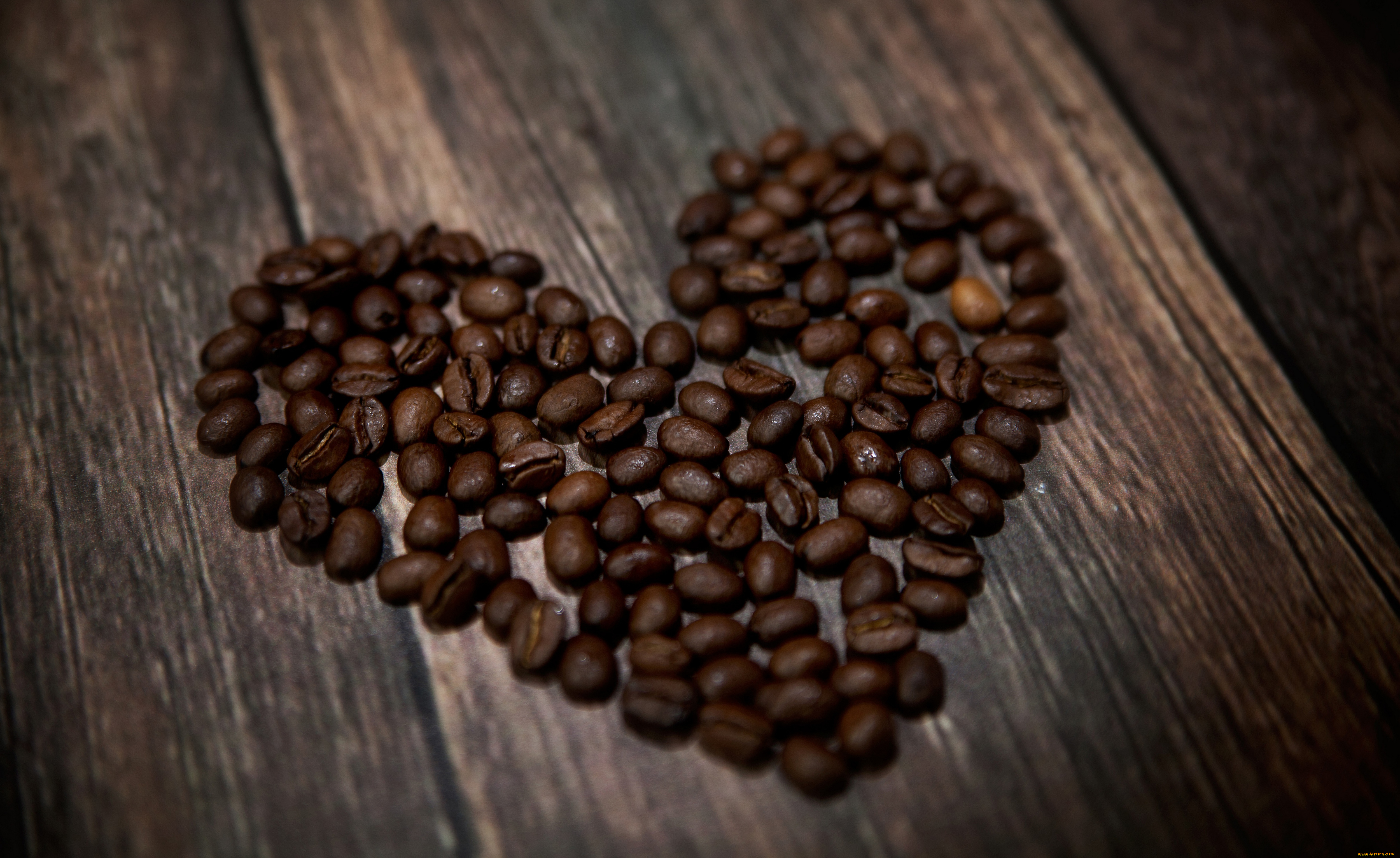еда, кофе, кофейные, зёрна, сердце