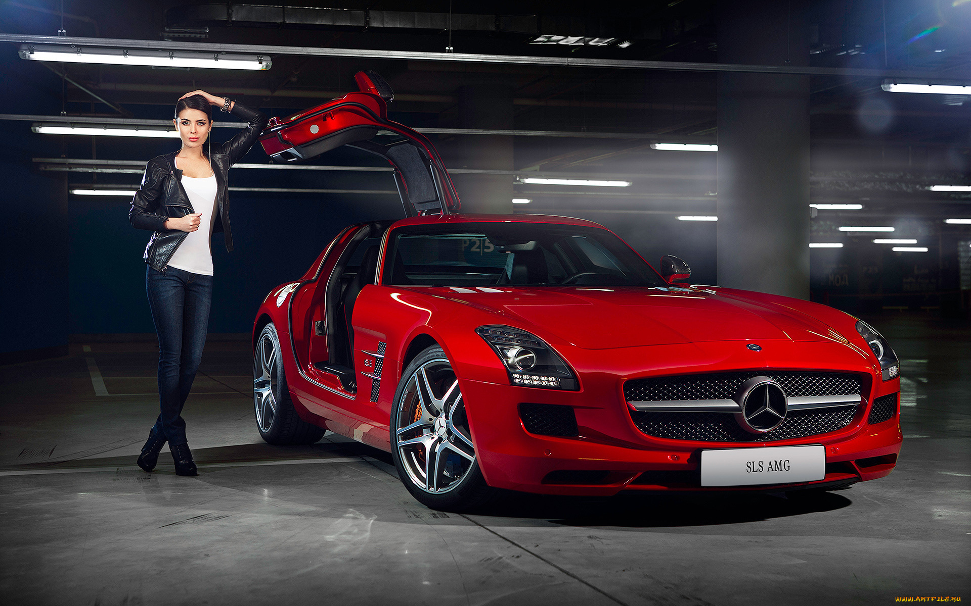 mercedes, sls, amg, автомобили, -авто, с, девушками, amg, red, sls, mercedes-benz, door, supercar, beauty, girl, mercedes