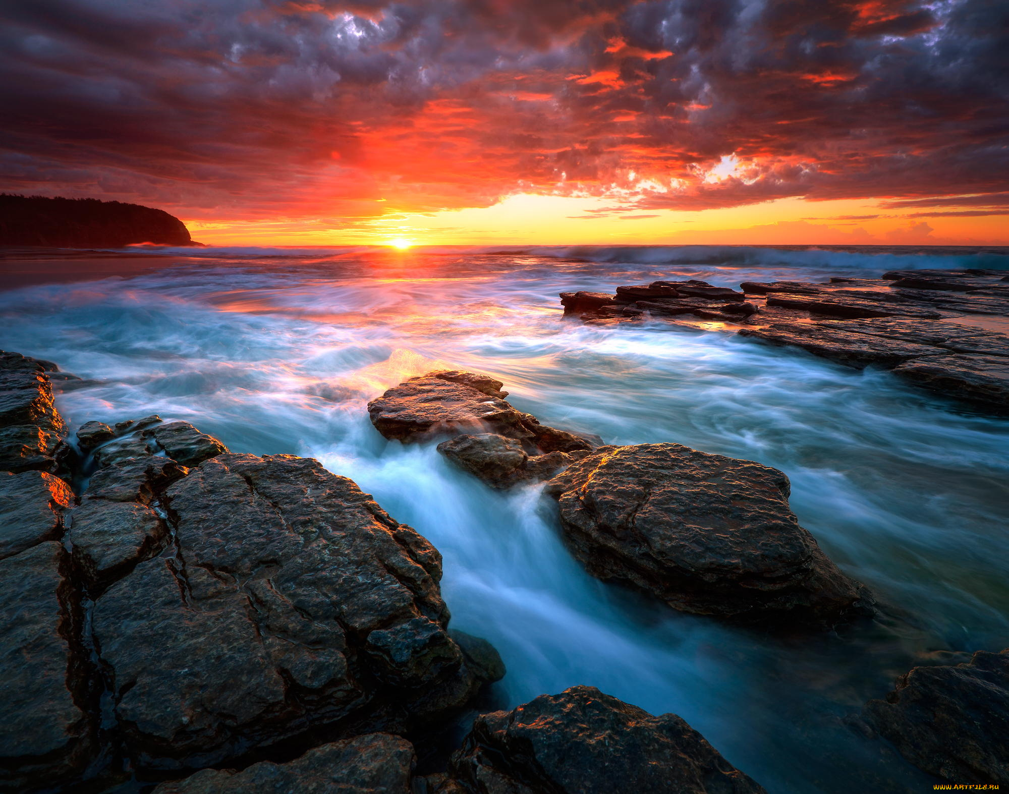 природа, восходы, закаты, seascape, turimetta, sydney, rising, sun, скалы, море, rocks, water, вода, beach, vawes, sea, солнце, восход