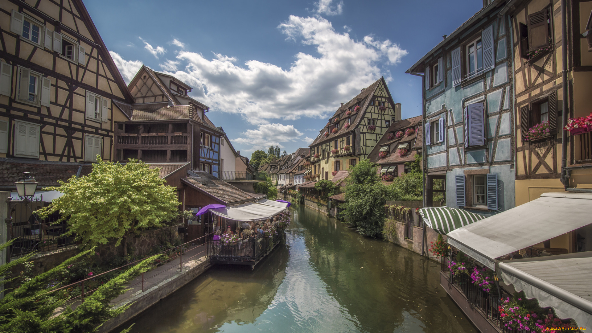 colmar, , france, города, -, здания, , дома, дома, канал