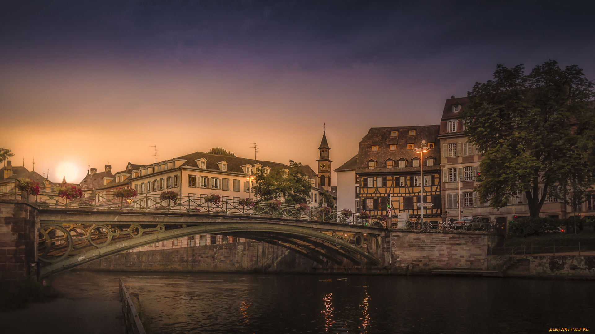 pont, saint-thomas, in, strasbourg, , france, города, страсбург, , франция, мост, река