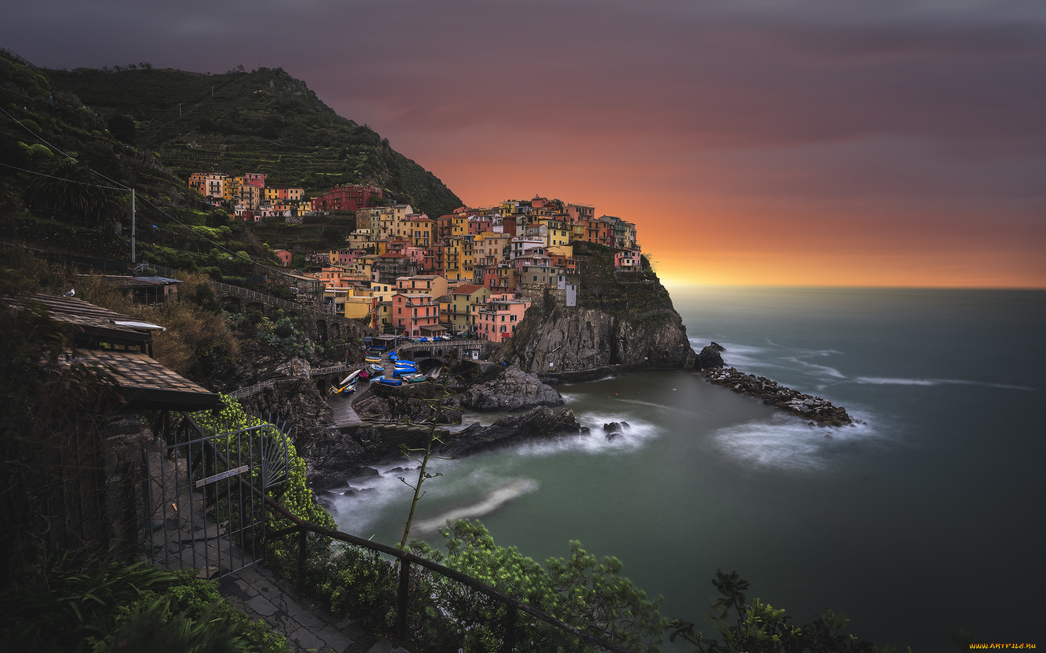 manarola, города, -, панорамы, побережье