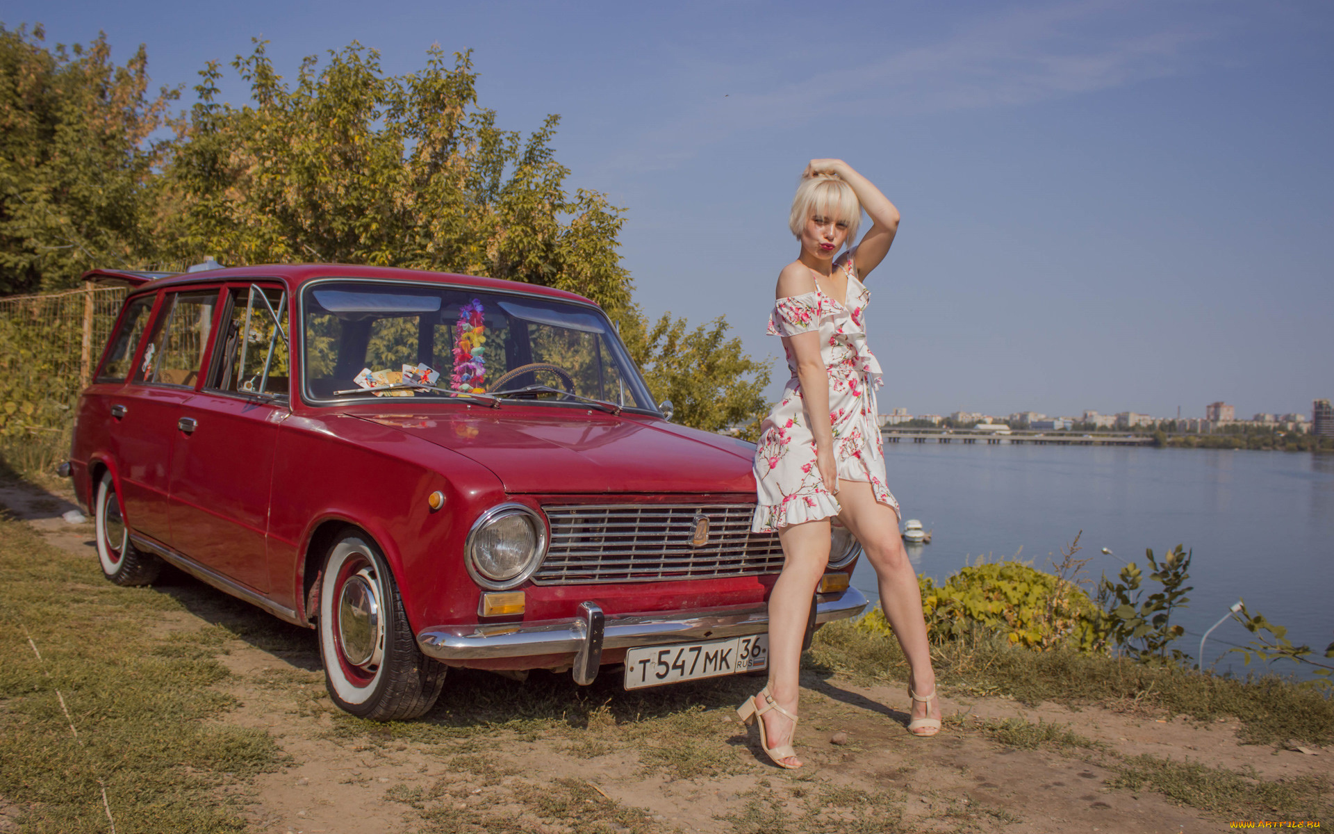 автомобили, -авто, с, девушками, lada, 2102