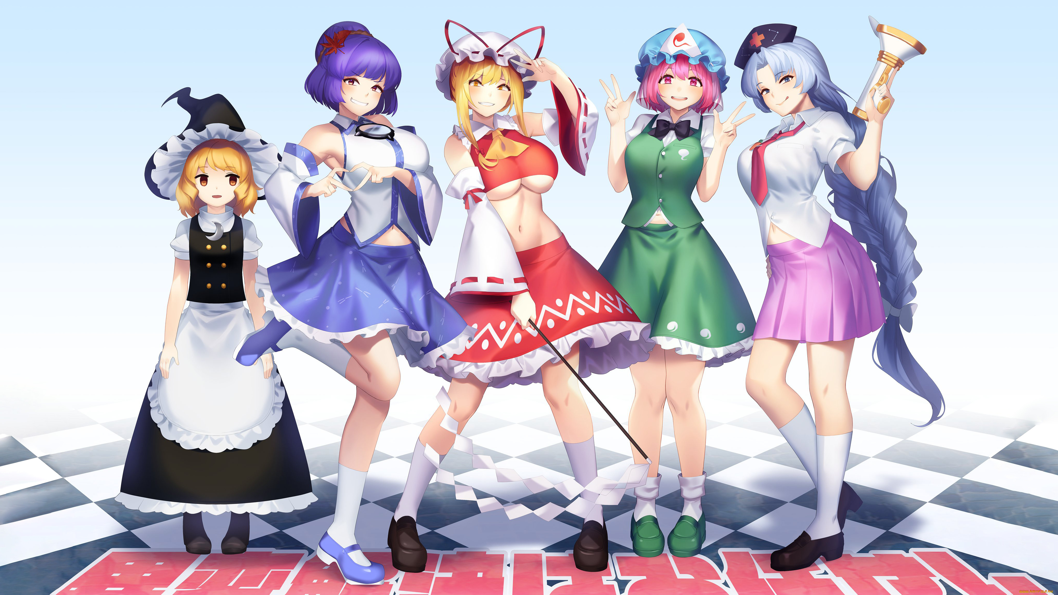 аниме, touhou, kirisame, marisa, anime, yasaka, kanako, yakumo, yukari, saigyouji, yuyuko, yagokoro, eirin