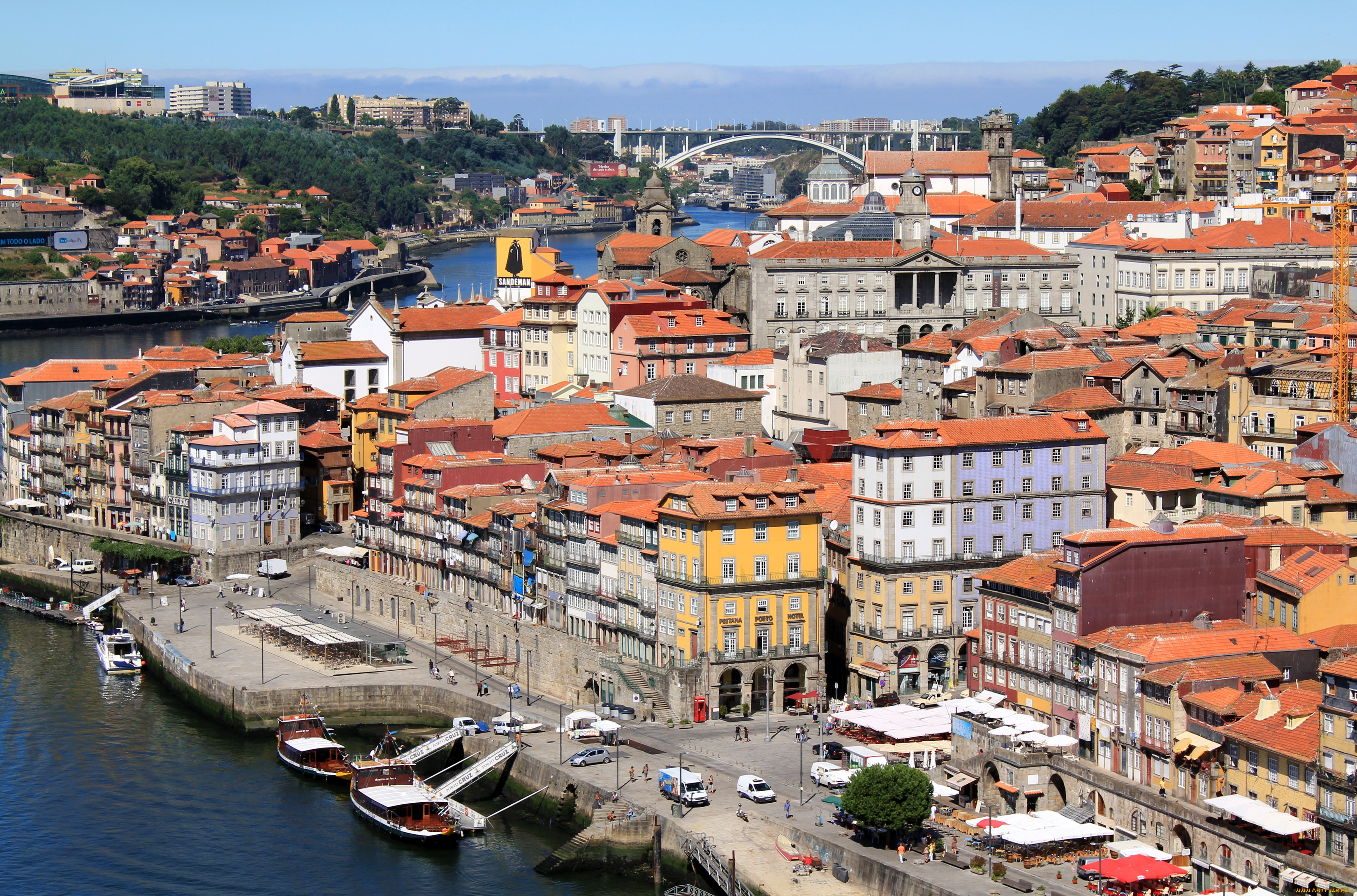 города, панорамы, порту, португалия