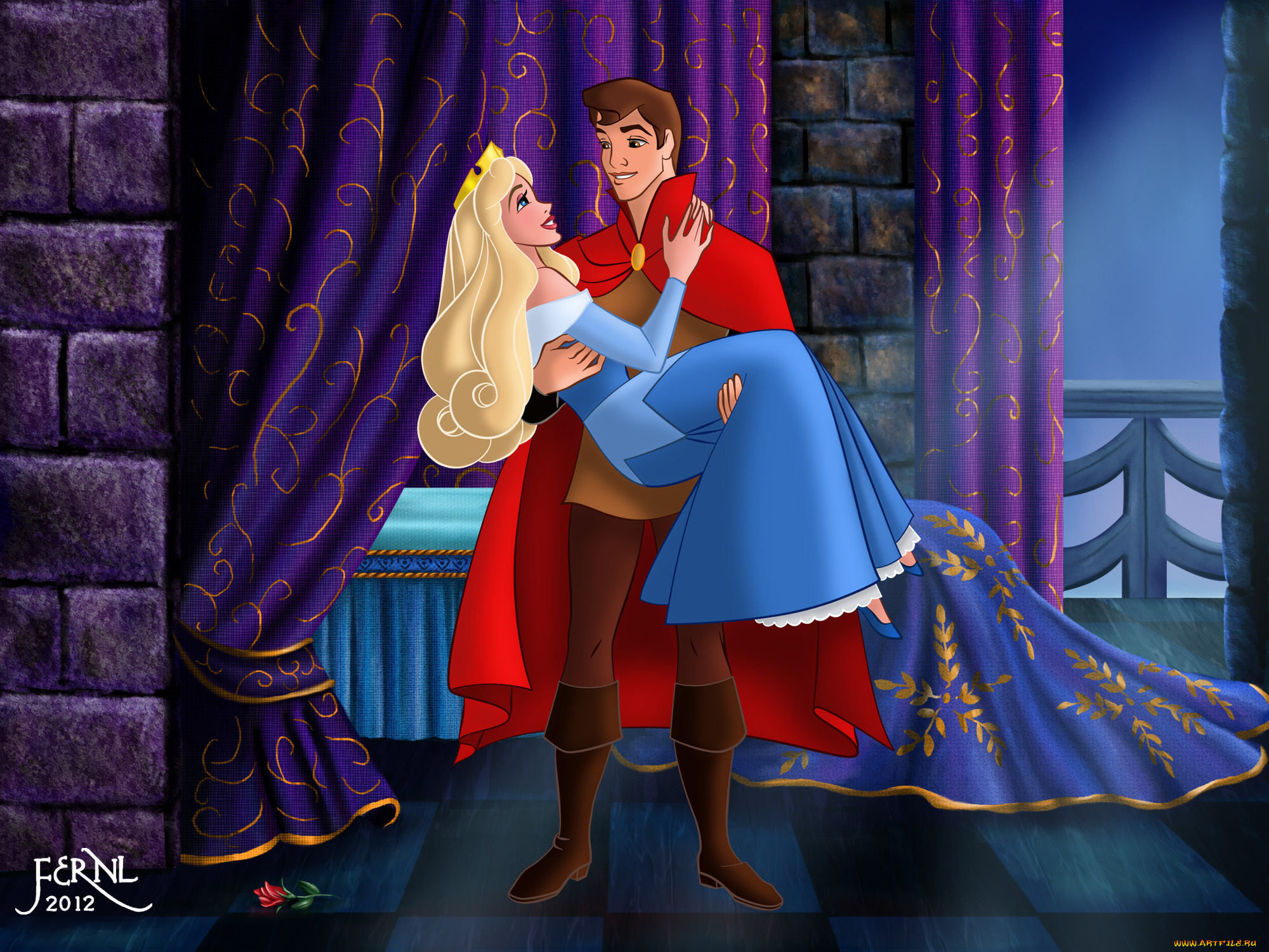 мультфильмы, sleeping, beauty, девушка, парень