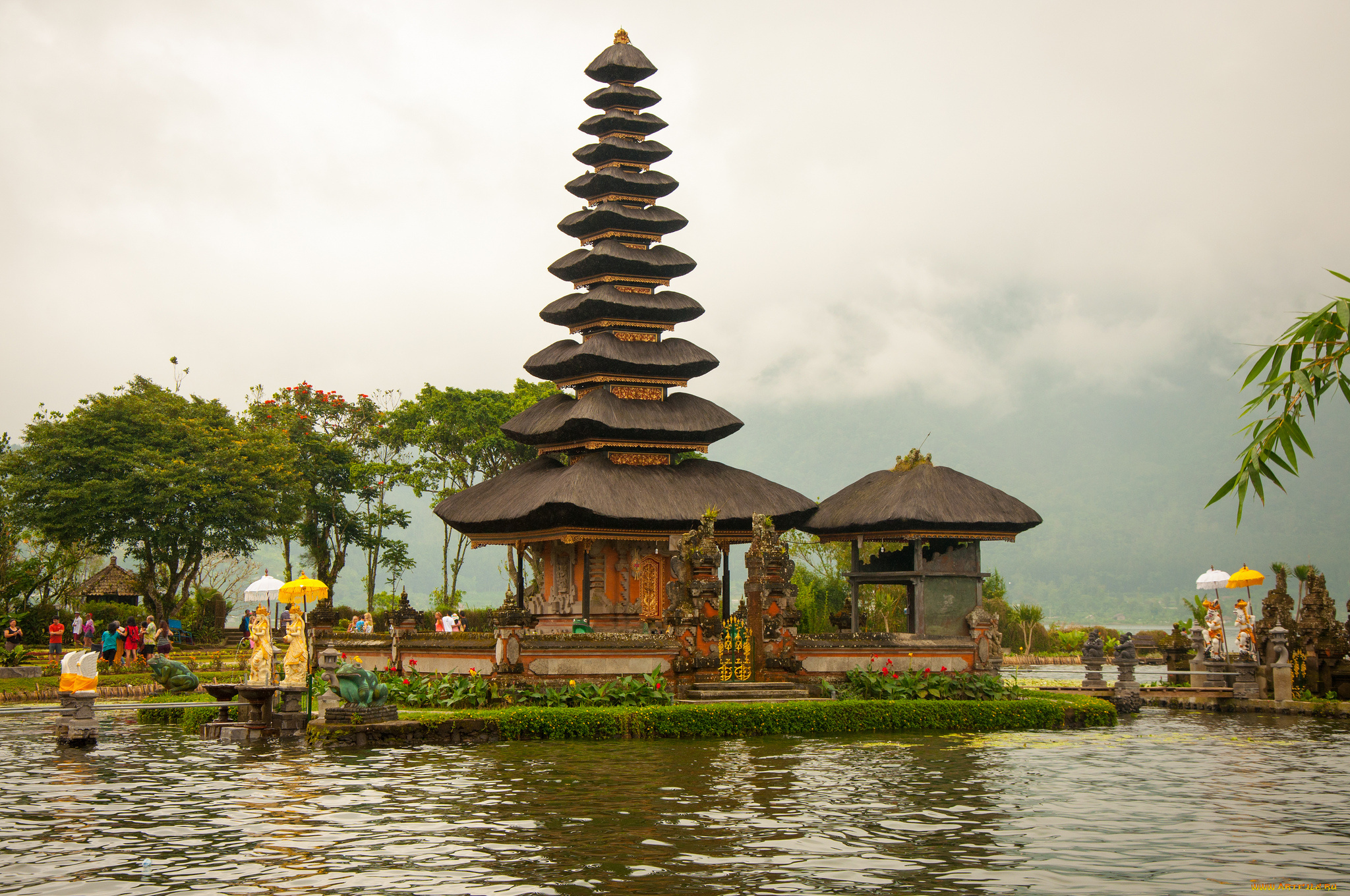 храм, воды, бали, города, буддистские, другие, храмы, пагода, индонезия