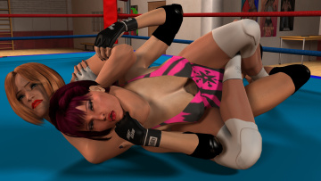 Картинка 3д+графика people+ люди бой девушки ринг