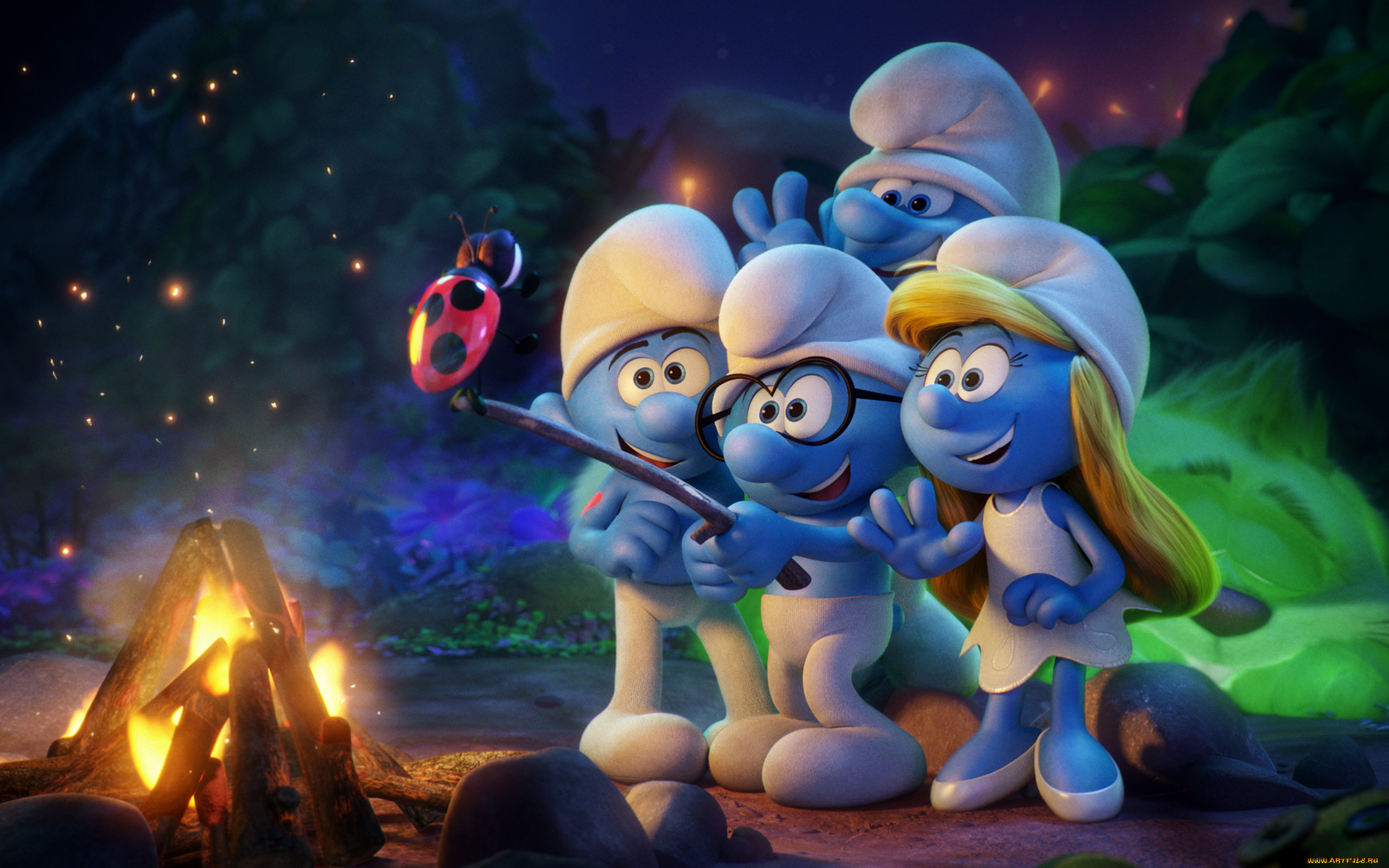 мультфильмы, smurfs, , the, lost, village