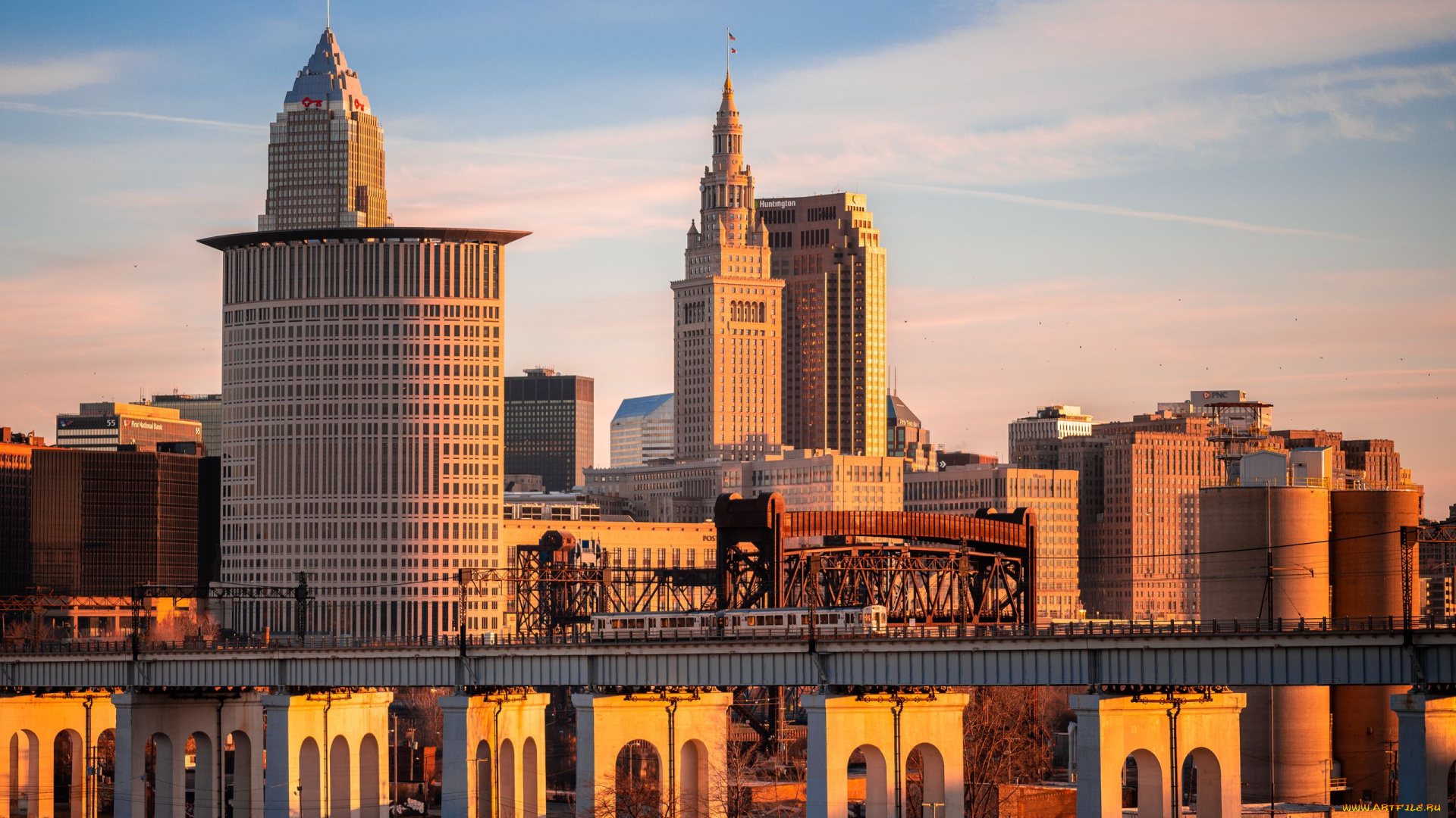 cleveland, usa, города, -, здания, , дома