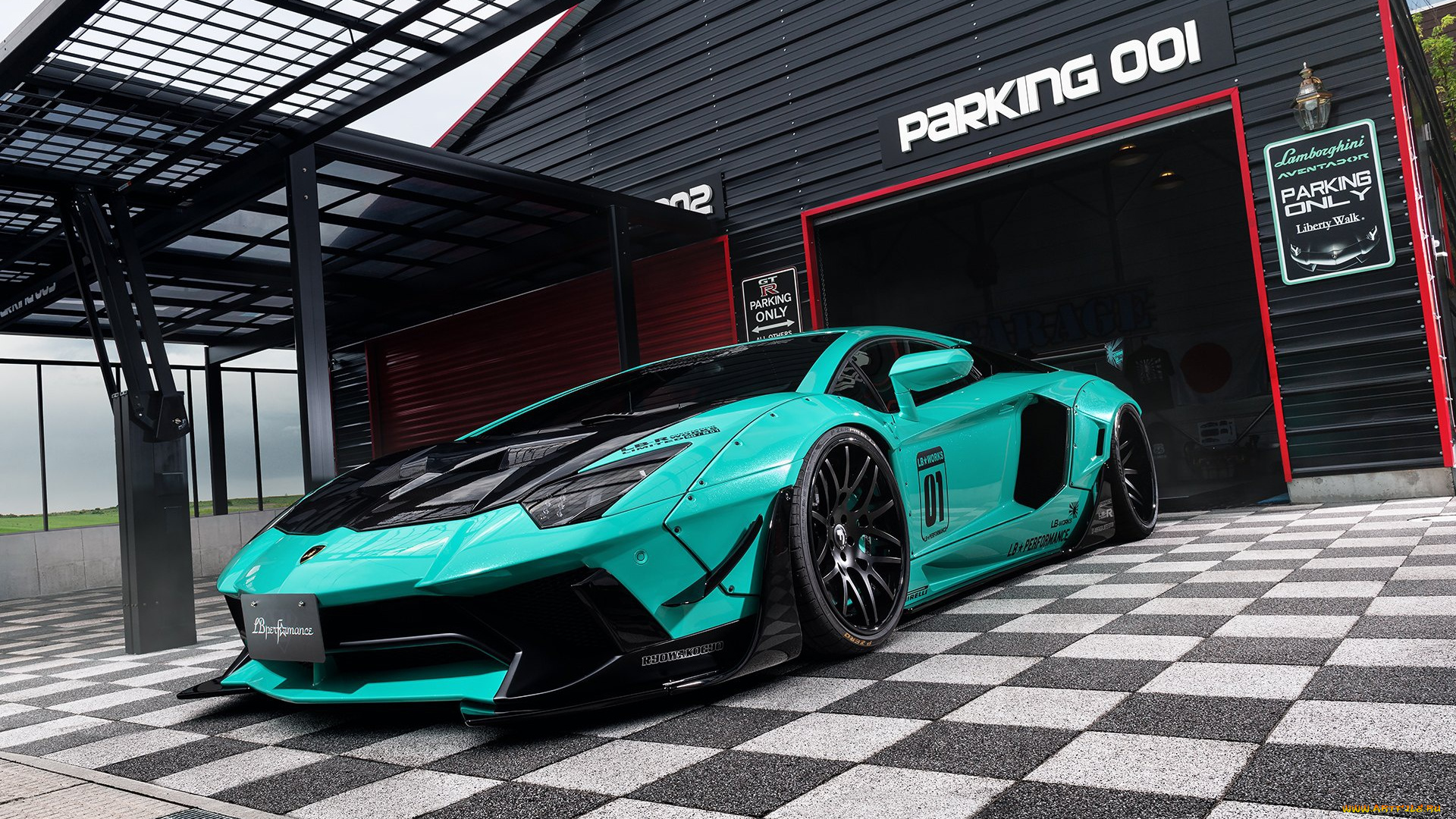 автомобили, lamborghini, front, side, aventador, wheels, liberty, walk, lb, works