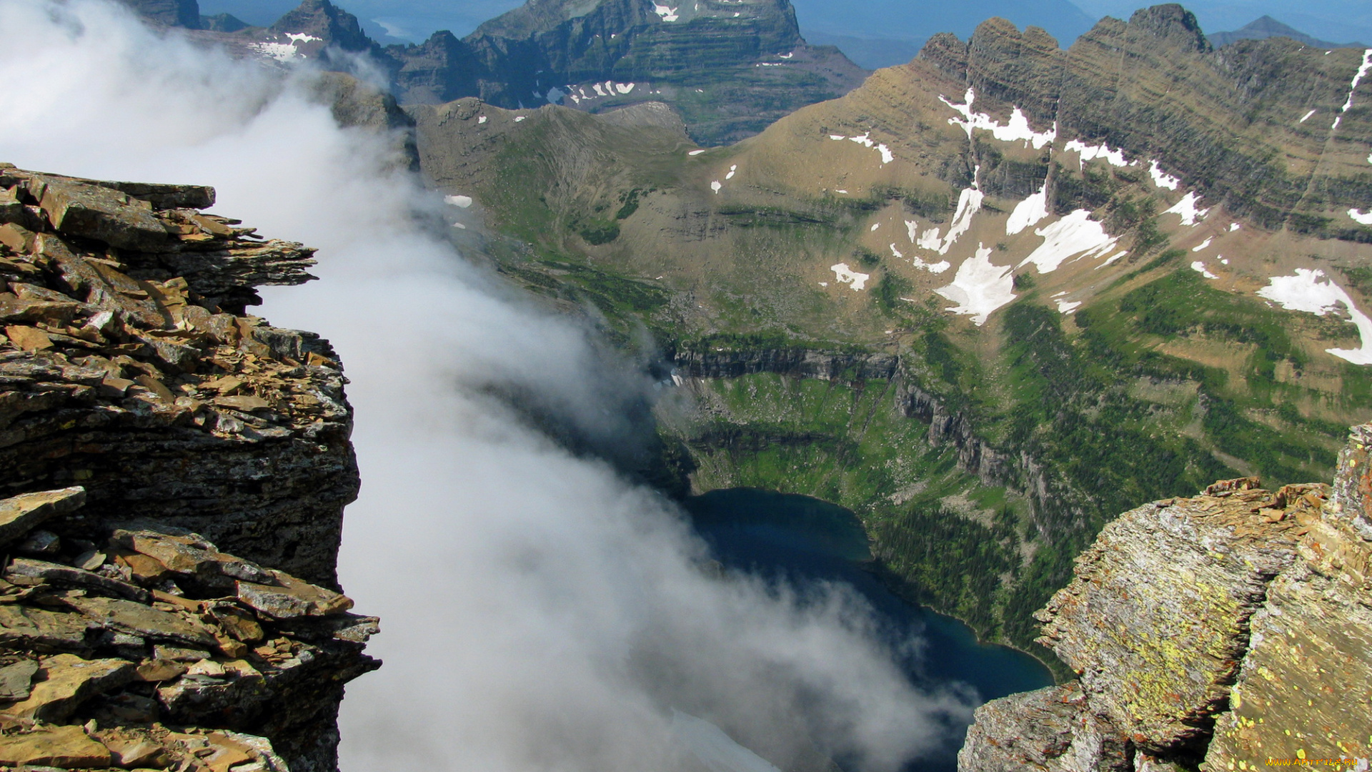 природа, горы, glacier, национальный, парк