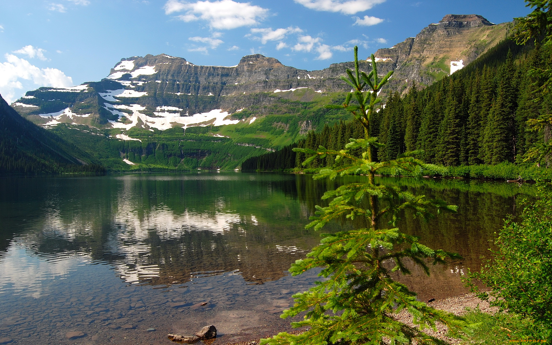 природа, реки, озера, glacier, национальный, парк