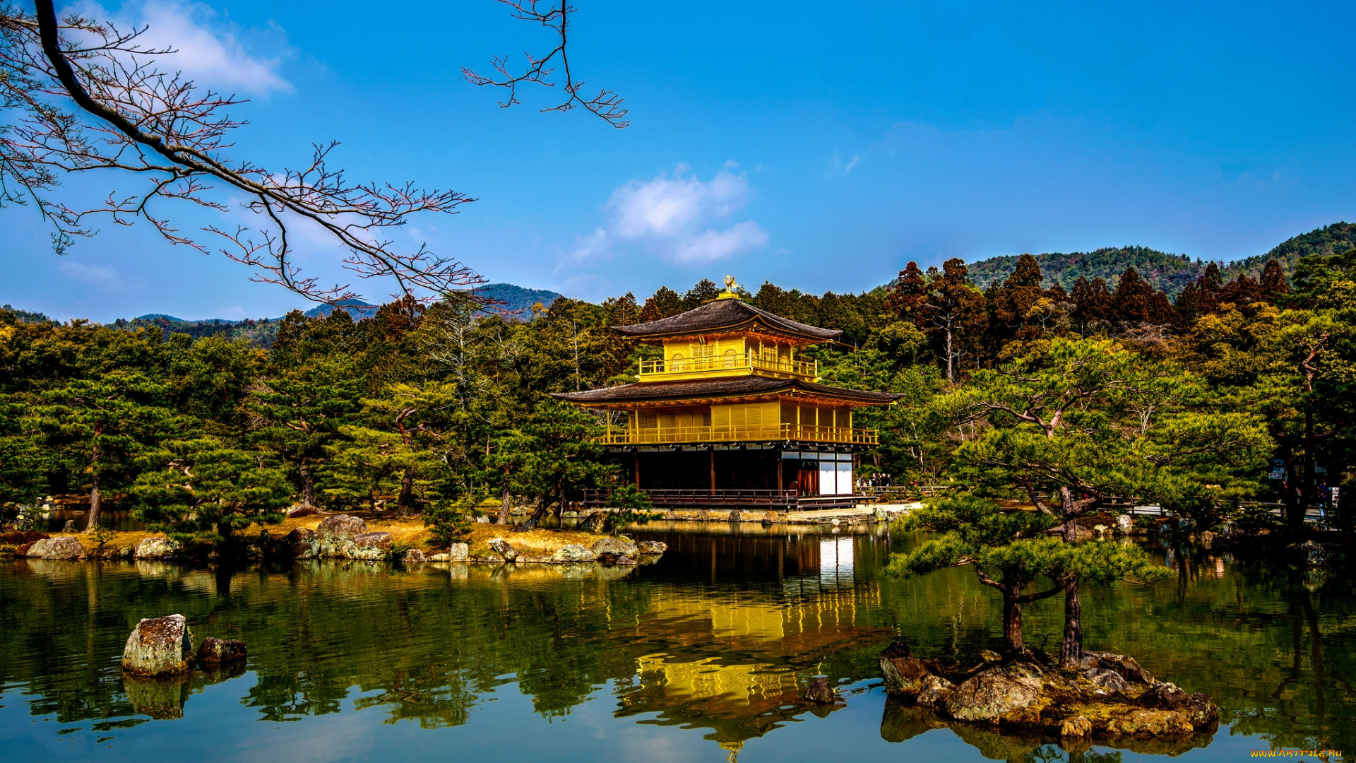 kyoto, , japan, города, -, буддийские, и, другие, храмы, горы, храм, парк