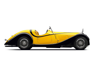 Картинка автомобили классика желтый 1934г cabriolet figoni c27 voisin
