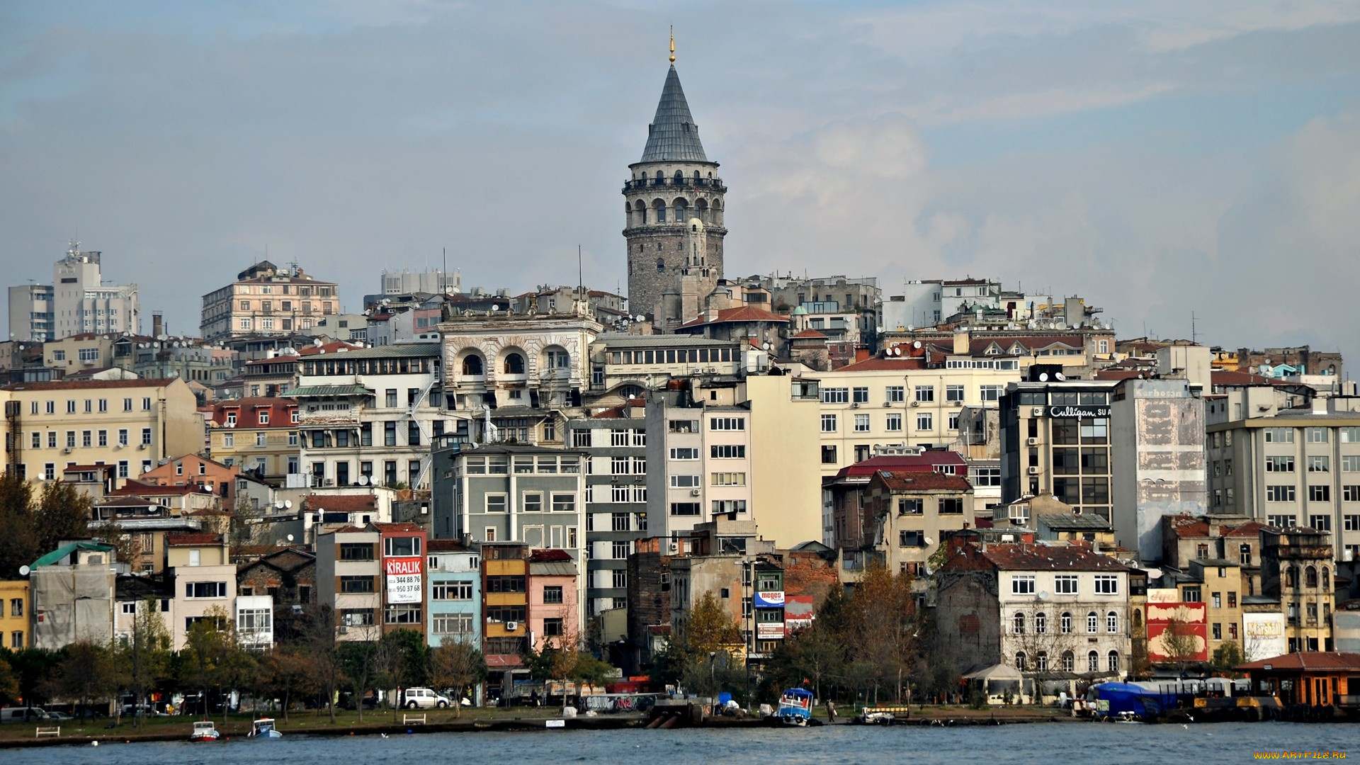 города, стамбул, , турция, набережная, здания, башня