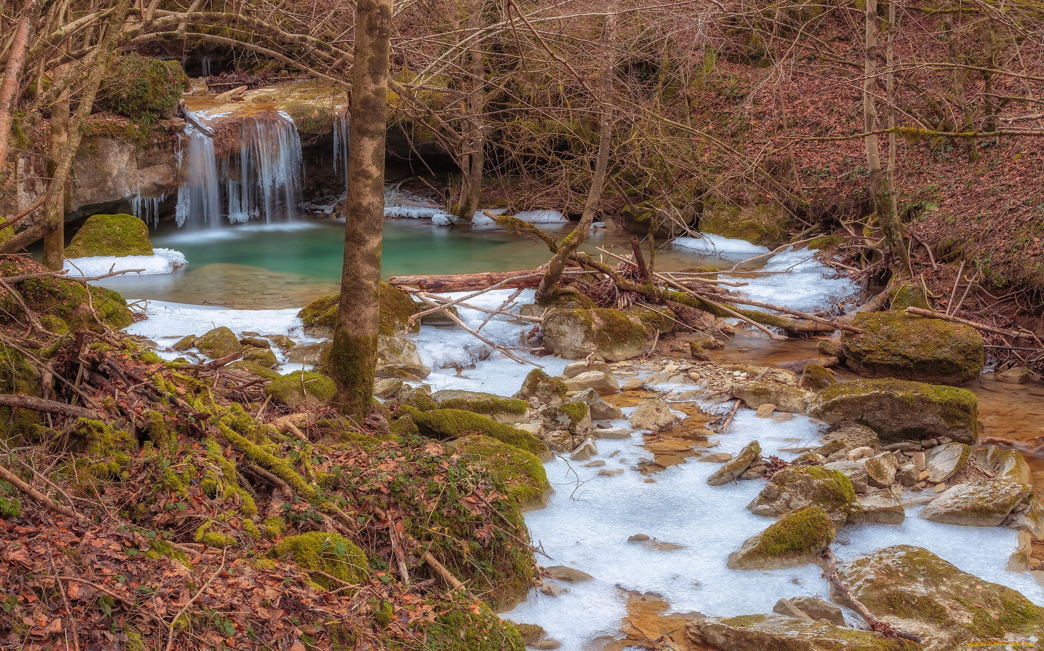 природа, водопады, лес, водопад, река