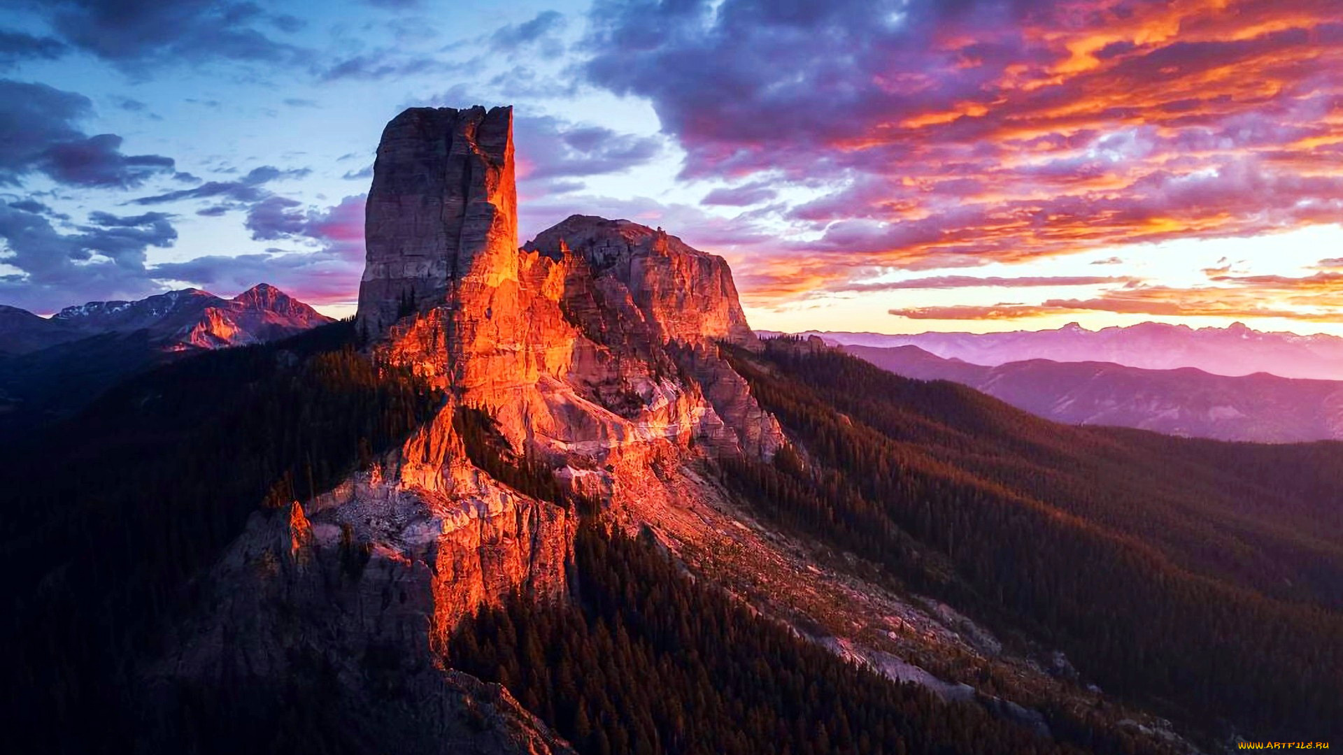 chimney, rock, colorado, природа, горы, chimney, rock