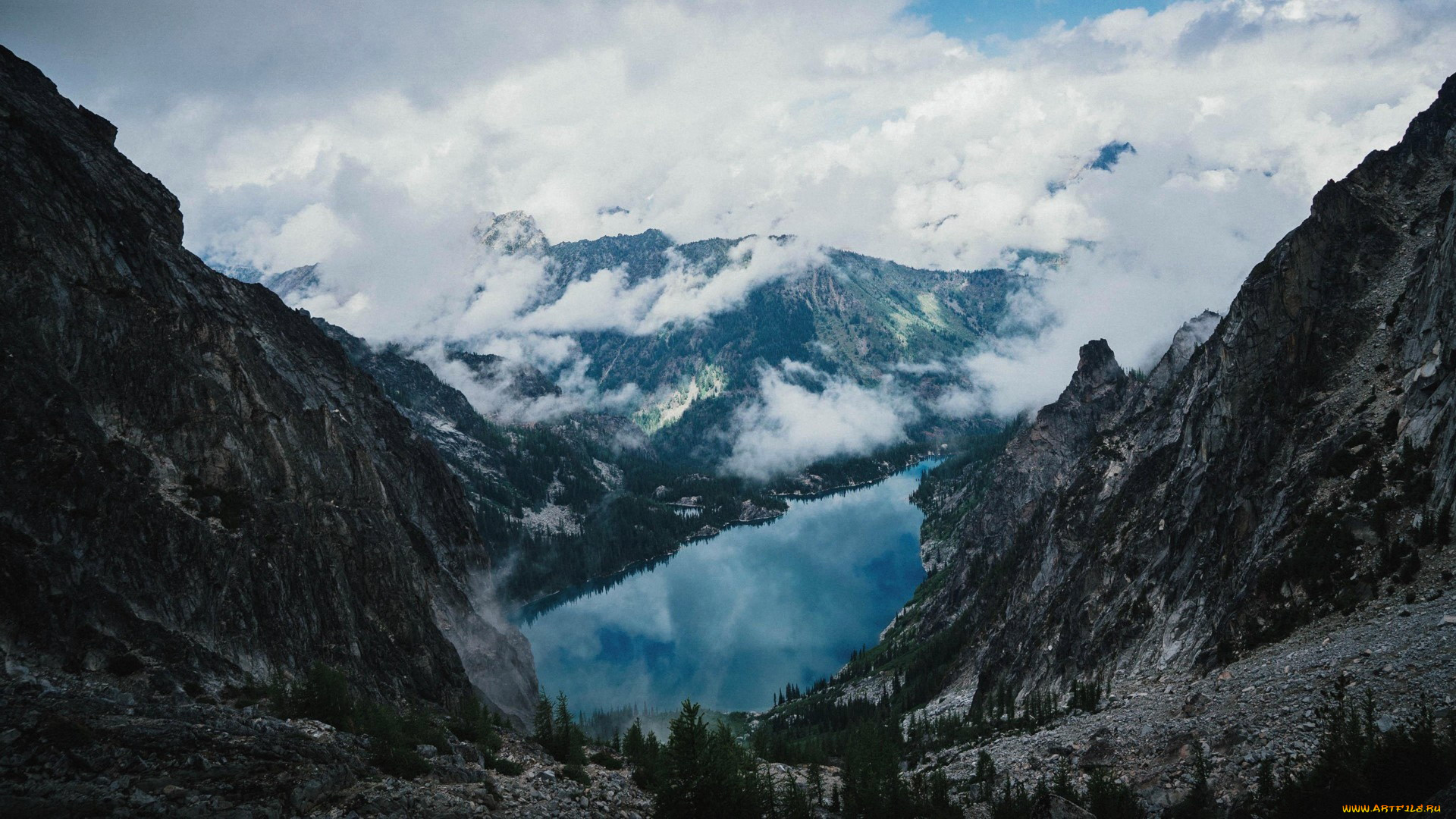 colchuck, lake, washington, природа, реки, озера, colchuck, lake