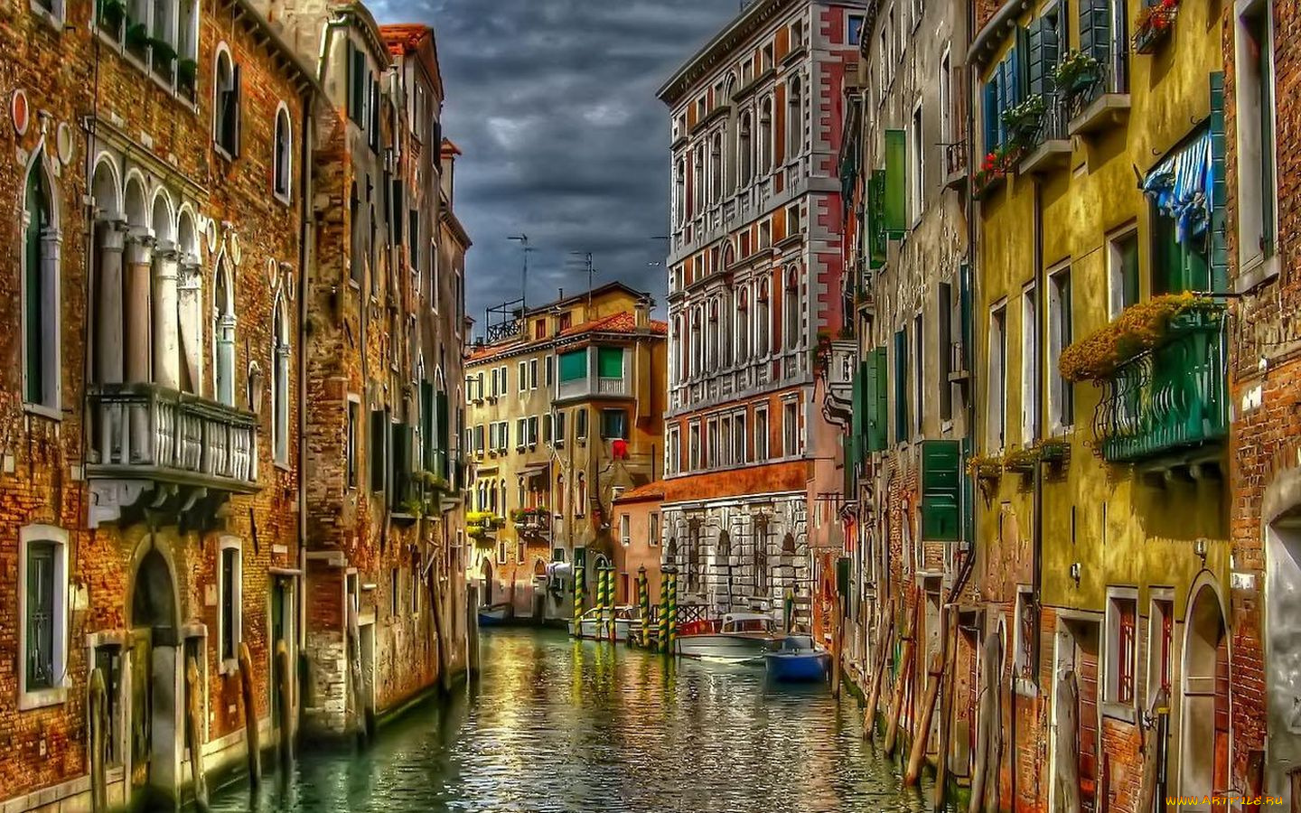 quiet, canal, in, venice, italy, города, венеция, италия