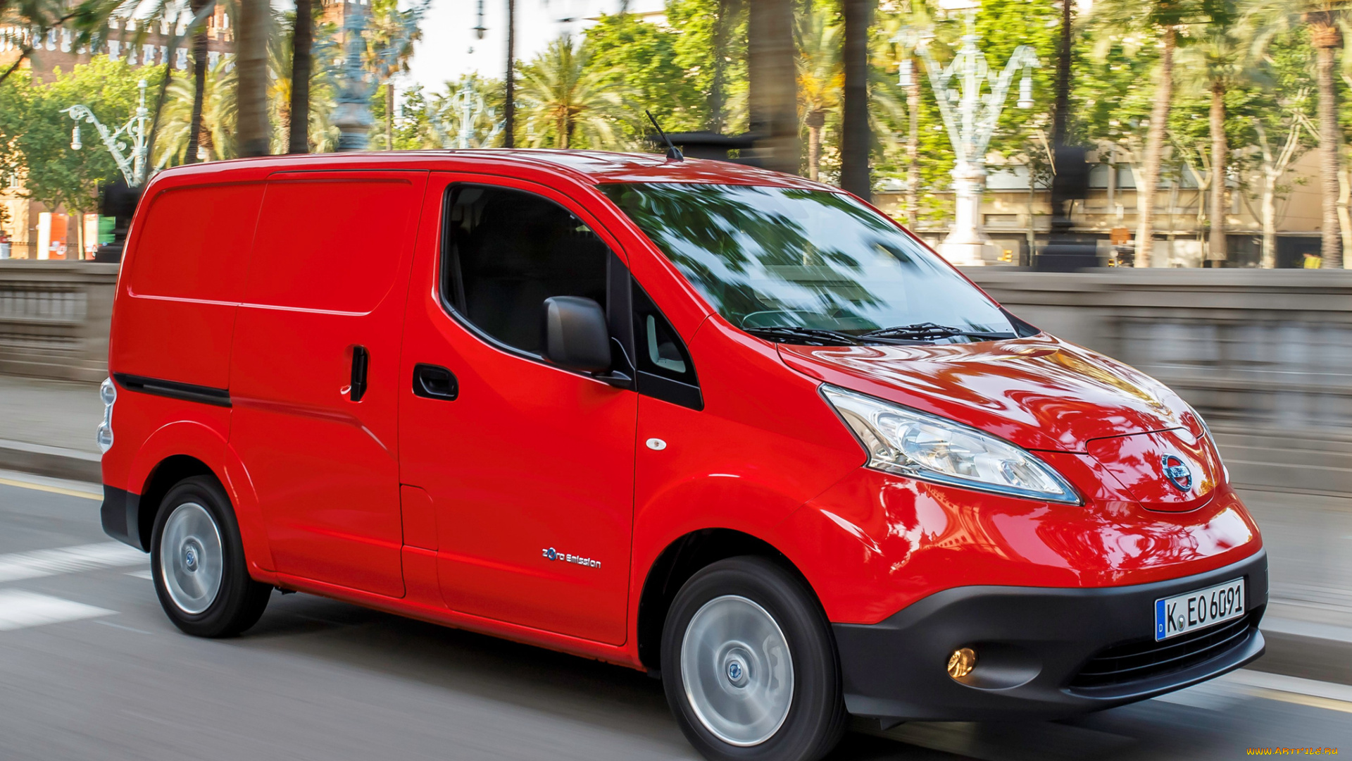 автомобили, nissan, datsun, e-nv200, van, 2014г, красный