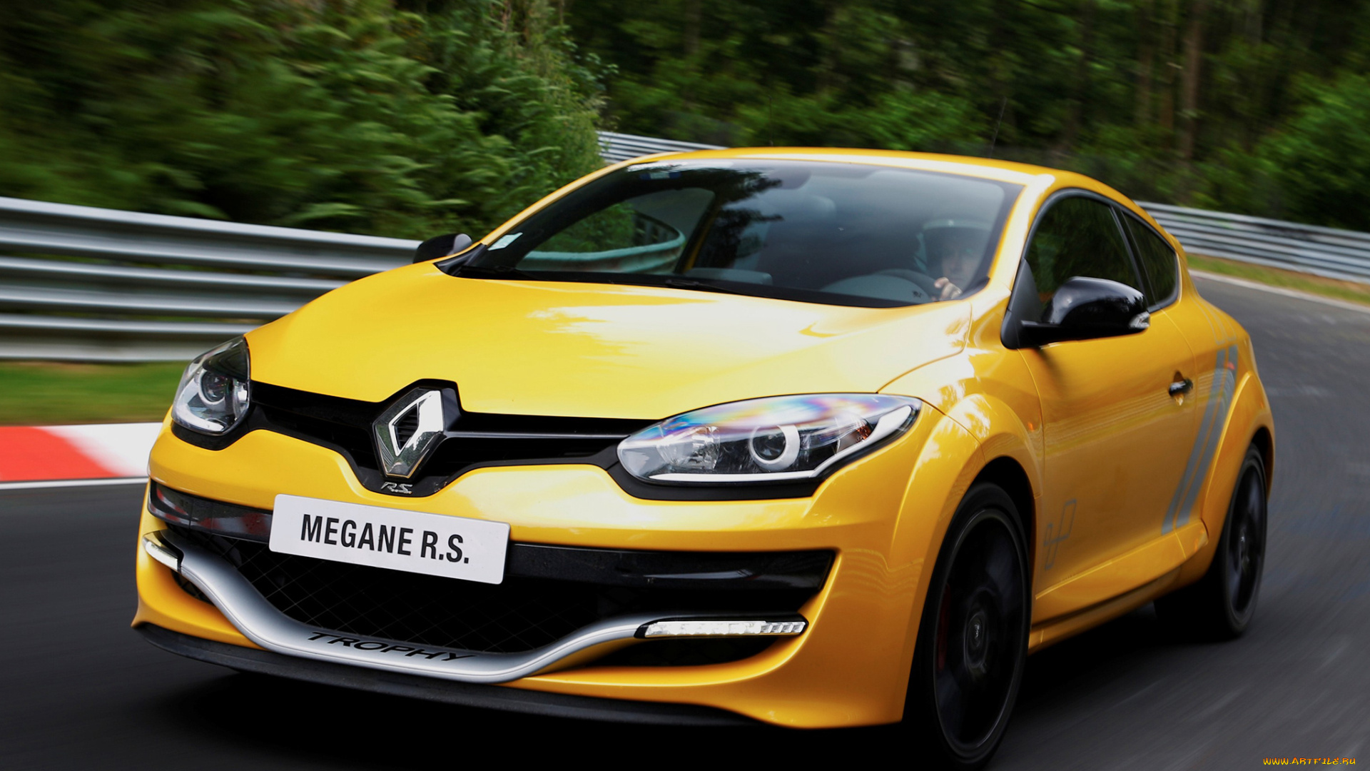 автомобили, renault, mеgane, r, s, 275, trophy, 2014г, желтый